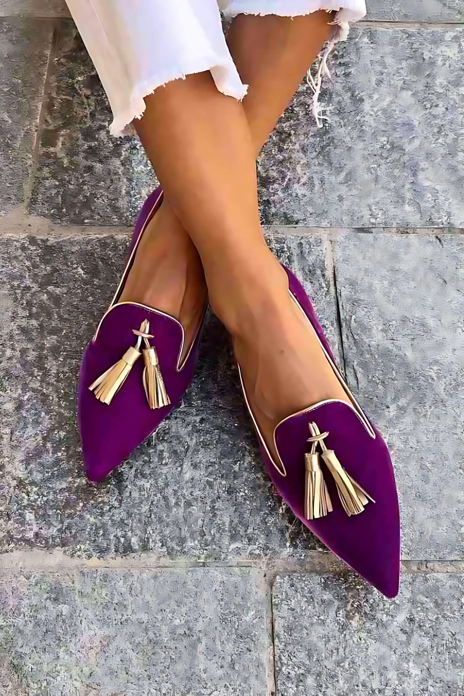 Eden – Suede Tassel Pointed Toe Loafers