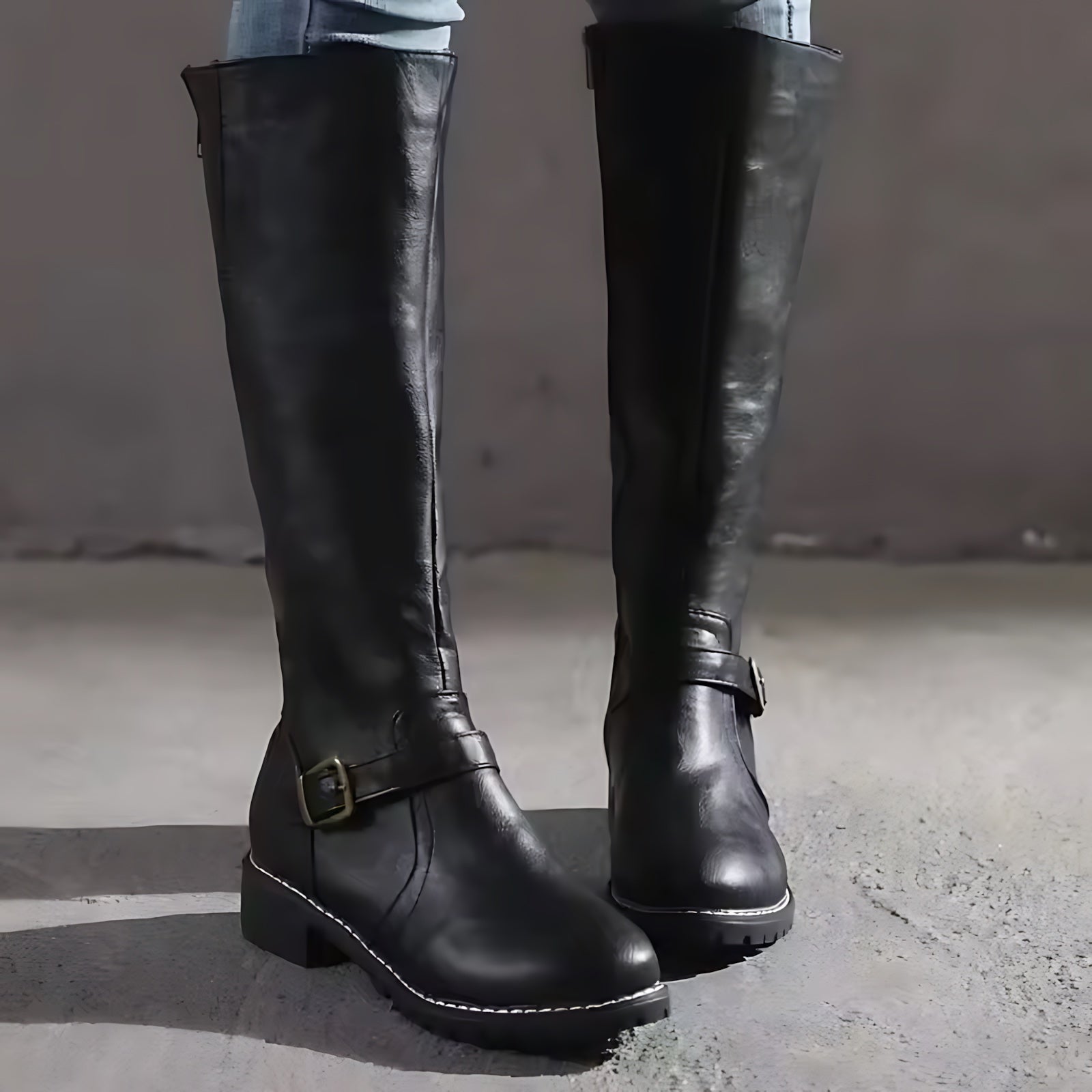Edith – Leather Knee High Riding Boots