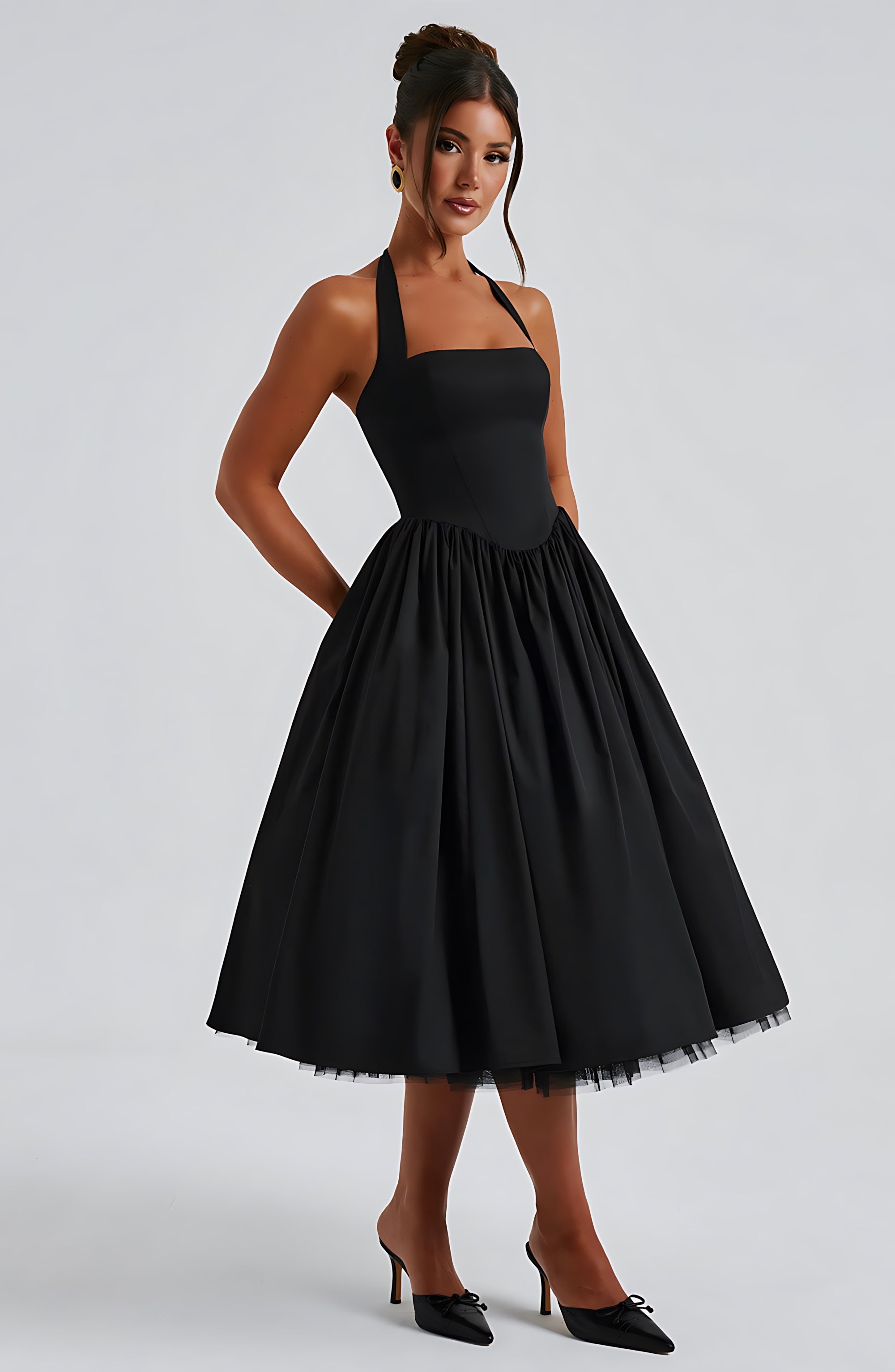 Edith – Square Neck A Line Summer Midi Dress
