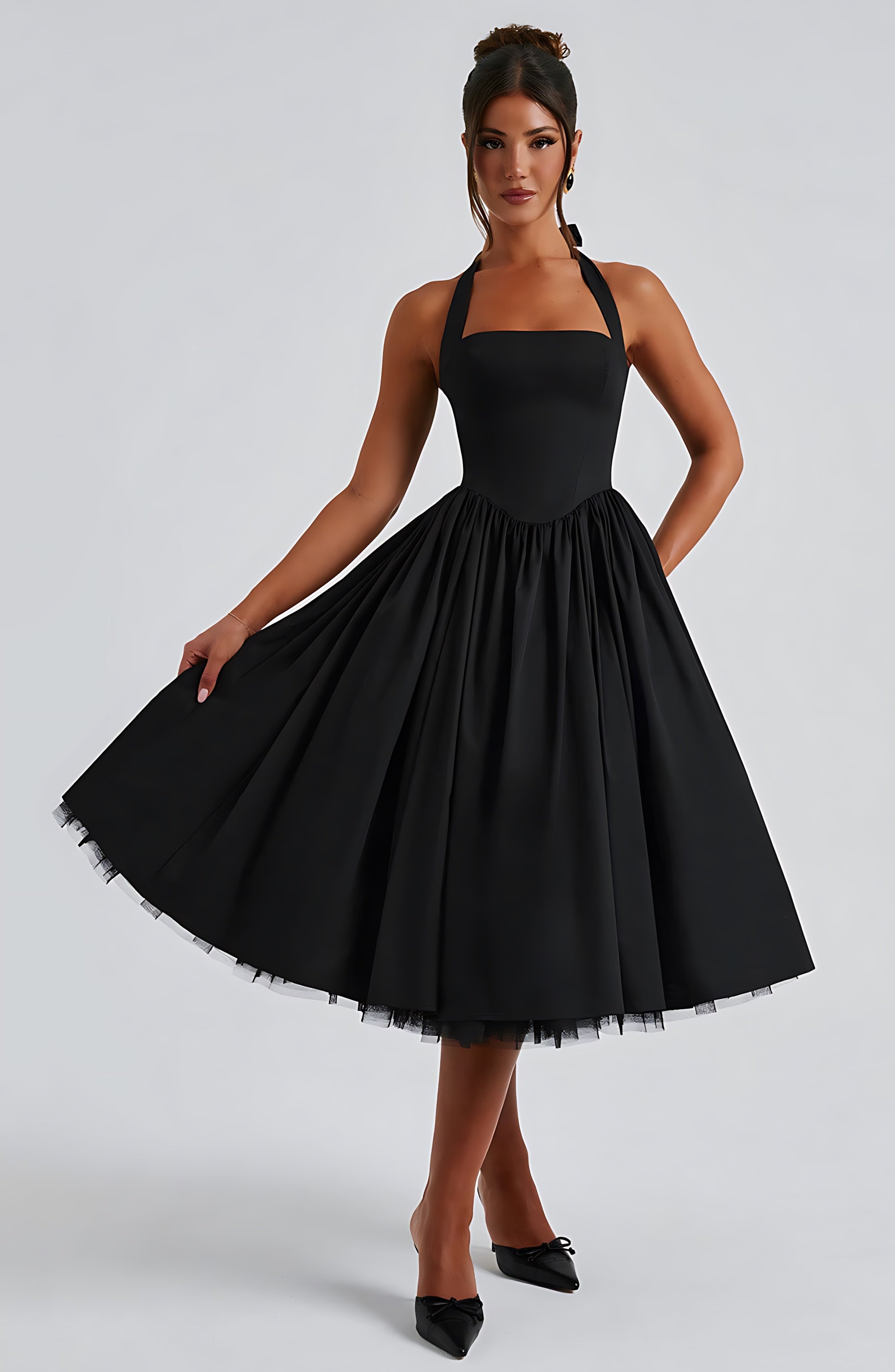 Edith – Square Neck A Line Summer Midi Dress
