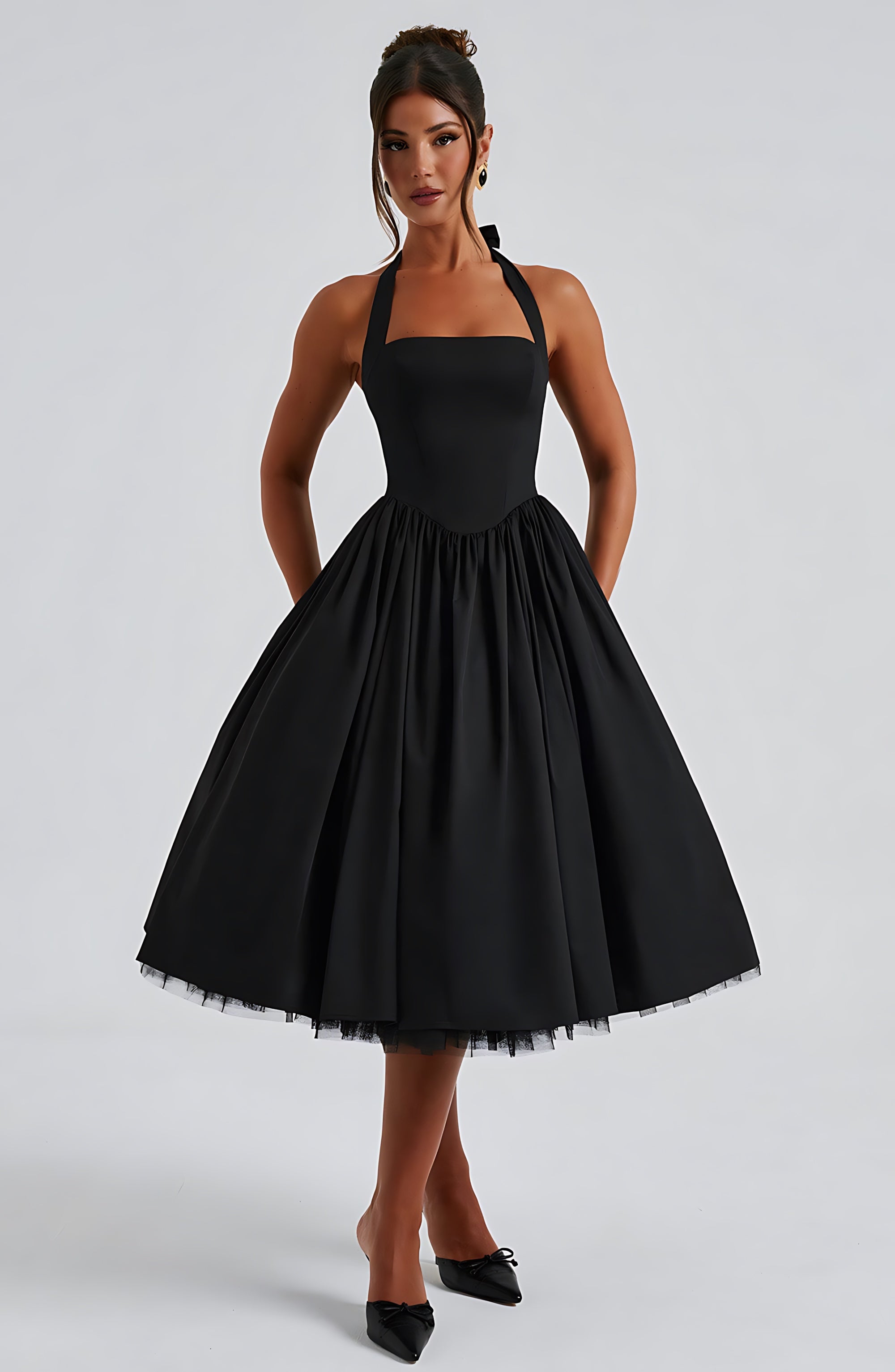 Edith – Square Neck A Line Summer Midi Dress