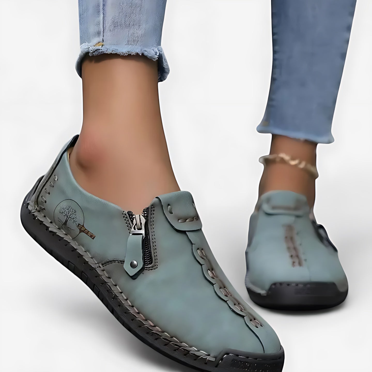 Eleanor – Leather Slip On Round Toe Loafers