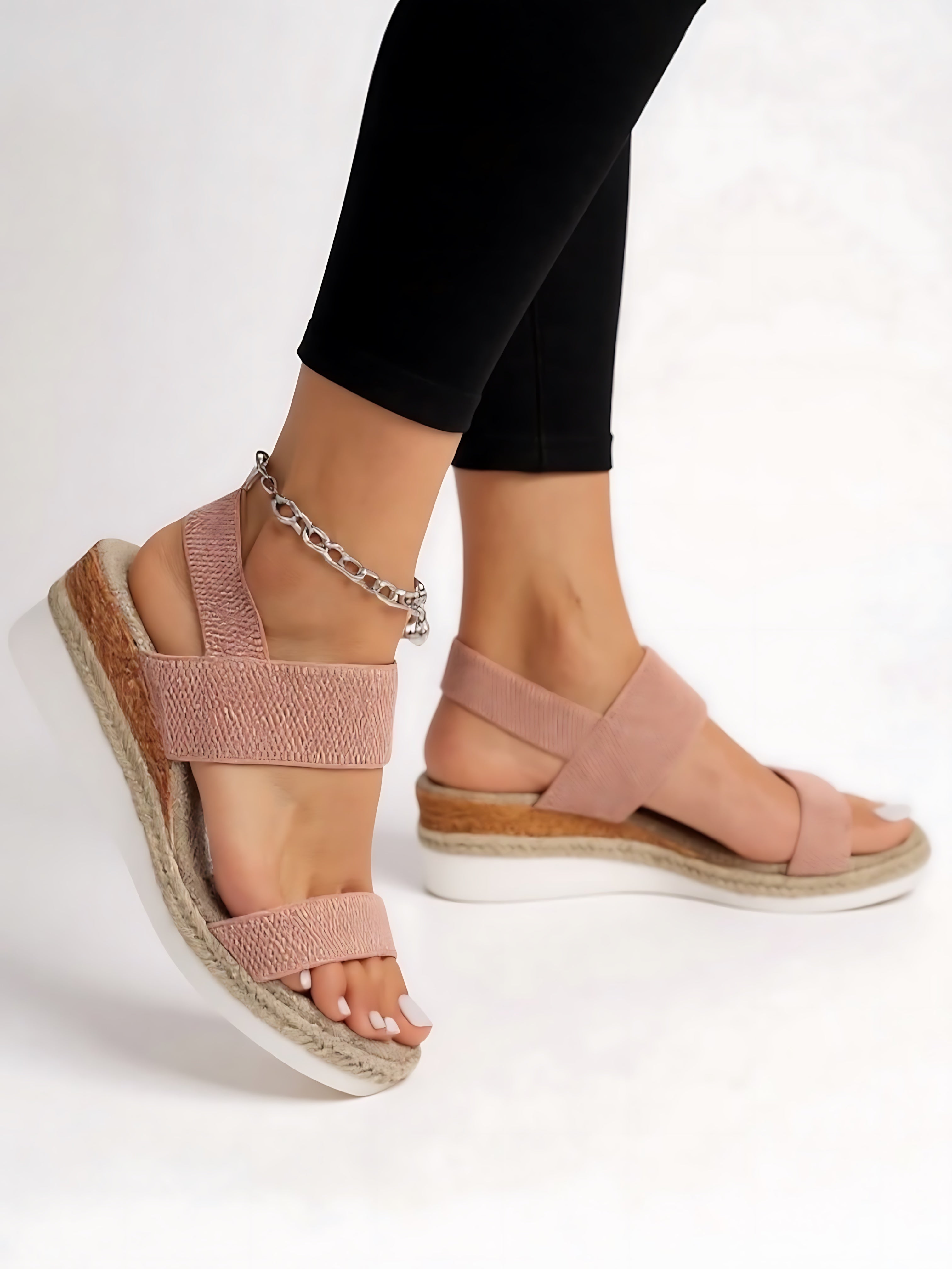 Eleanor – Open Toe Ankle Strap Flatform Sandals