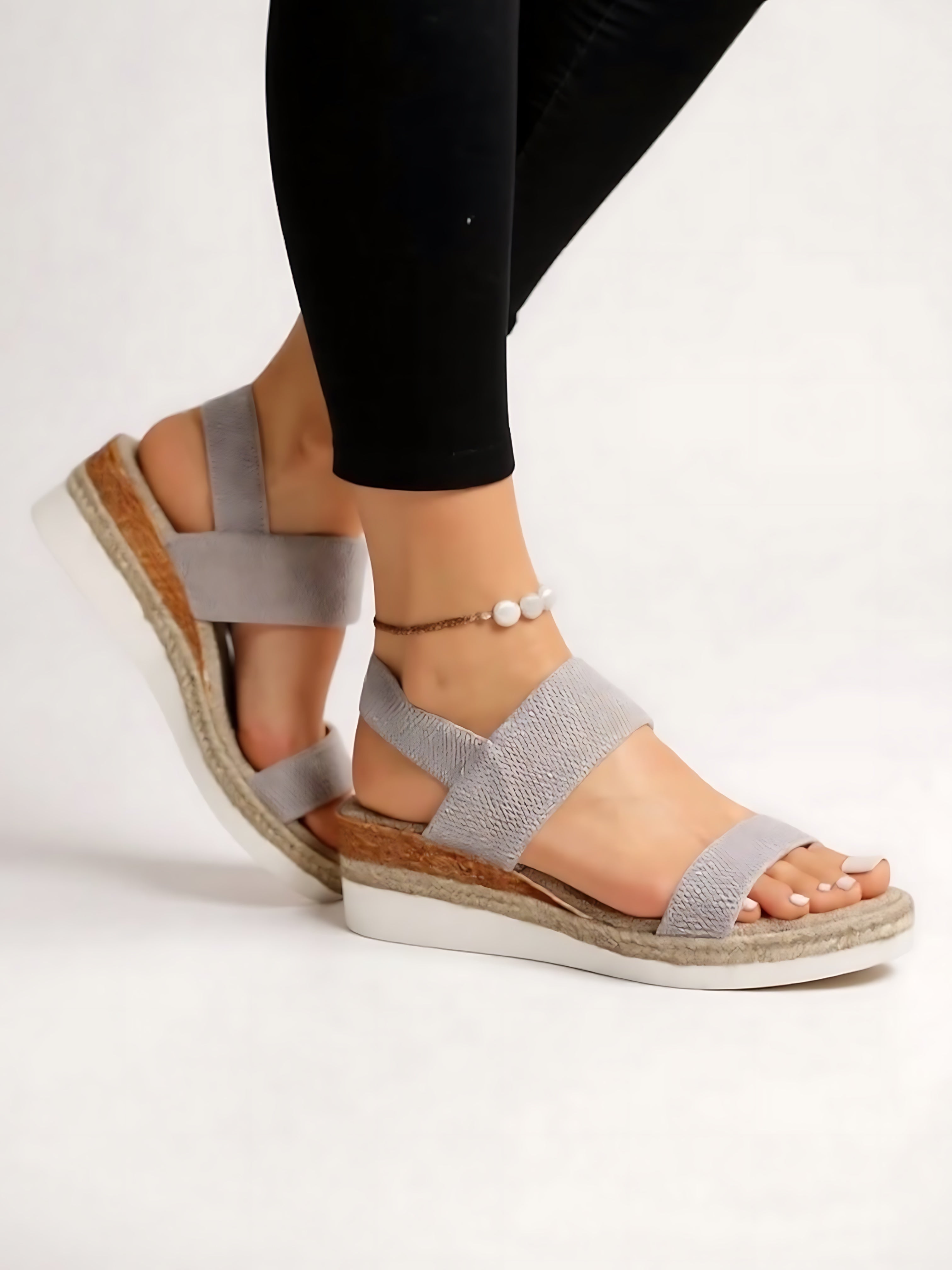 Eleanor – Open Toe Ankle Strap Flatform Sandals