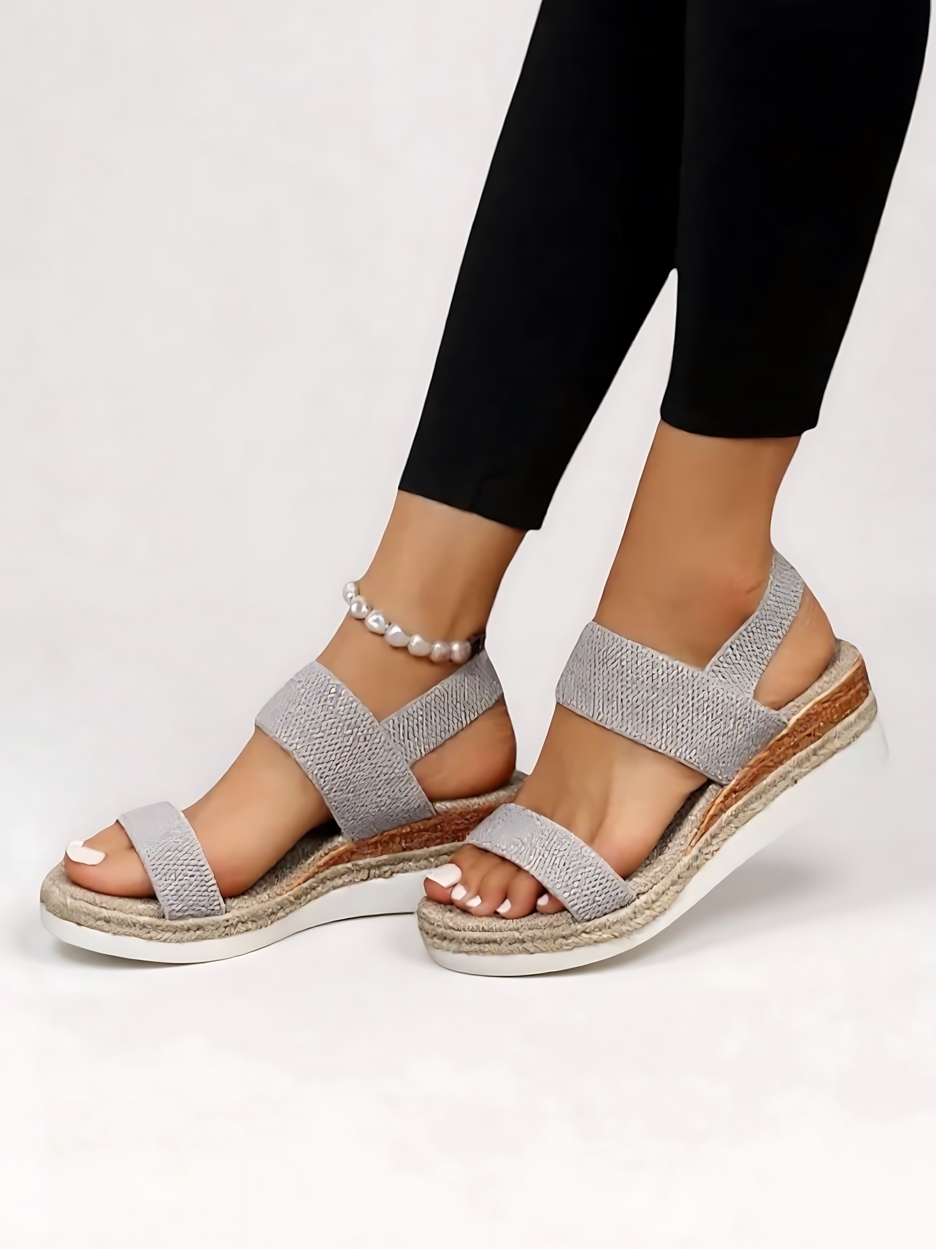 Eleanor – Open Toe Ankle Strap Flatform Sandals