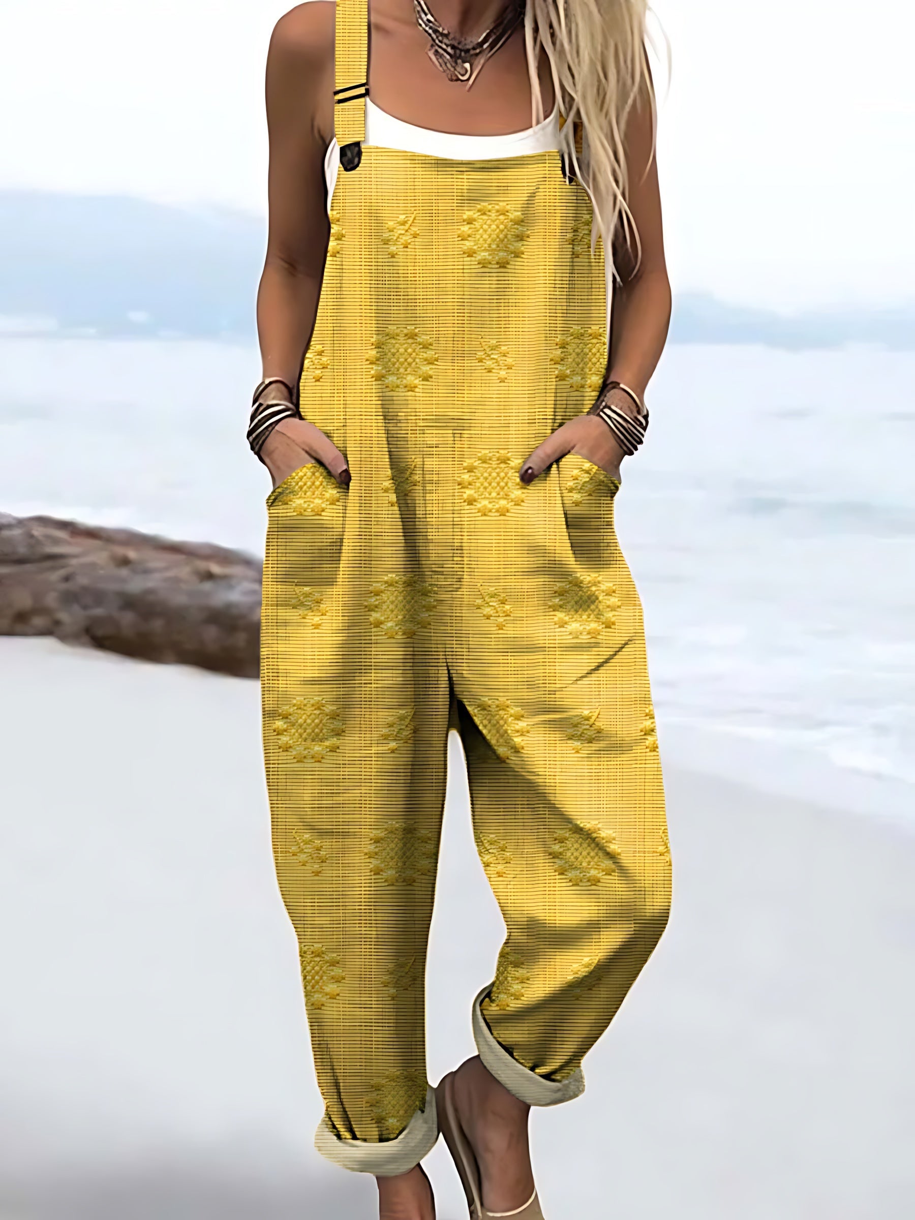 Eleanor – Textured Baggy Overalls