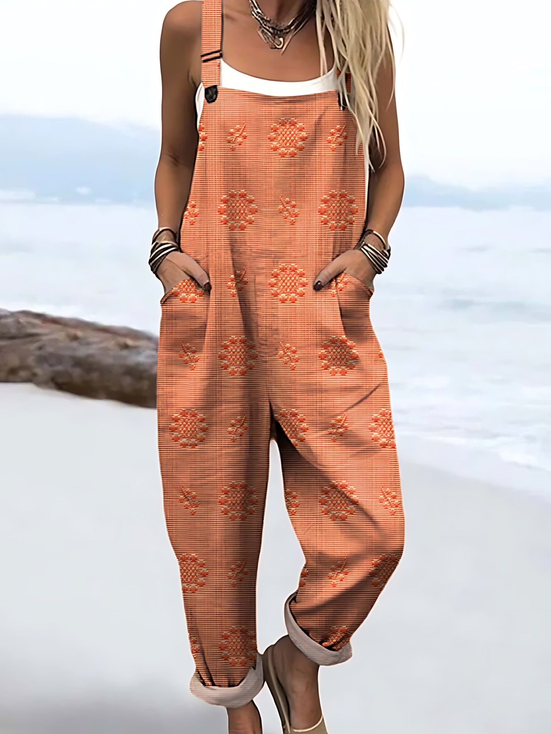 Eleanor – Textured Baggy Overalls