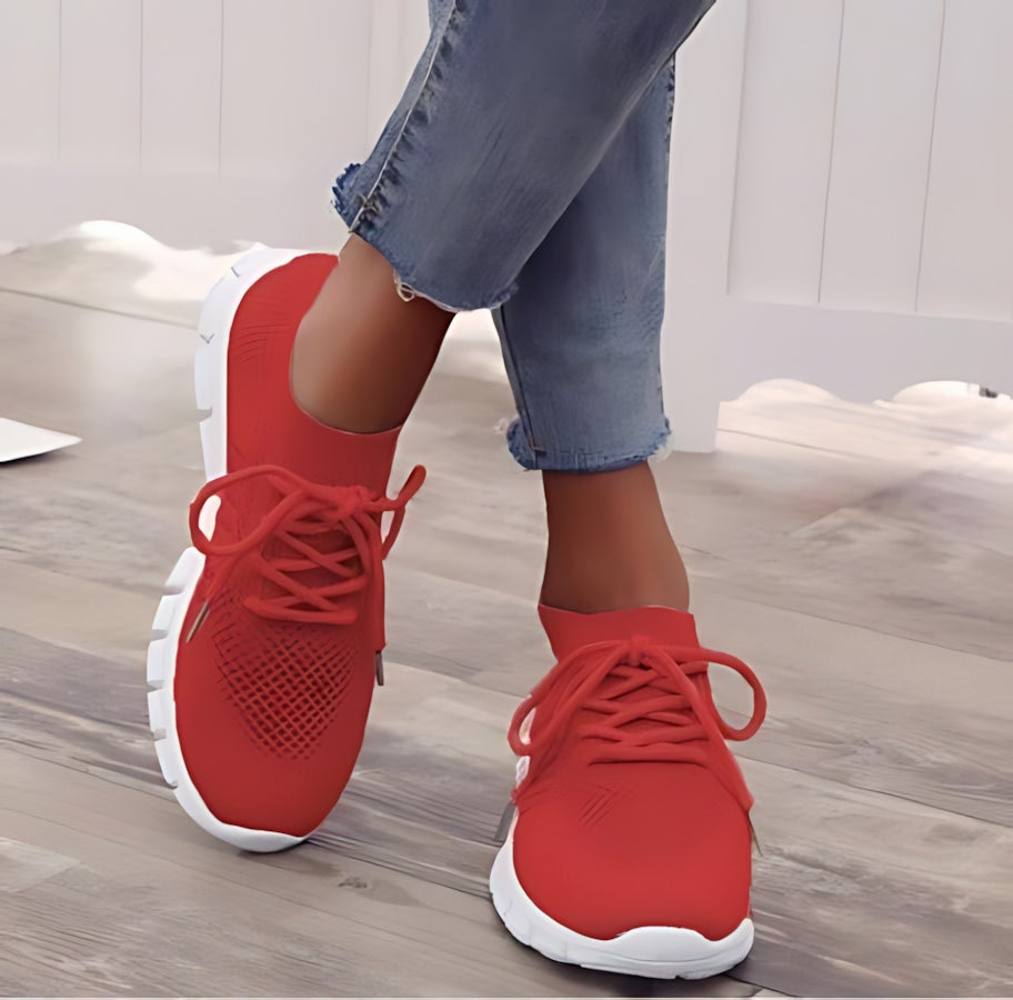 Eliana – Knit Mesh Lace Up Running Sneakers