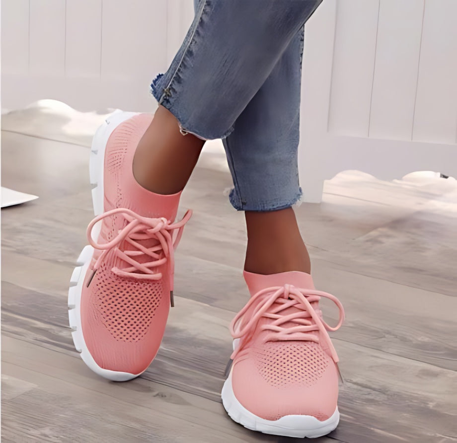 Eliana – Knit Mesh Lace Up Running Sneakers