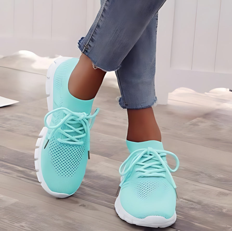 Eliana – Knit Mesh Lace Up Running Sneakers