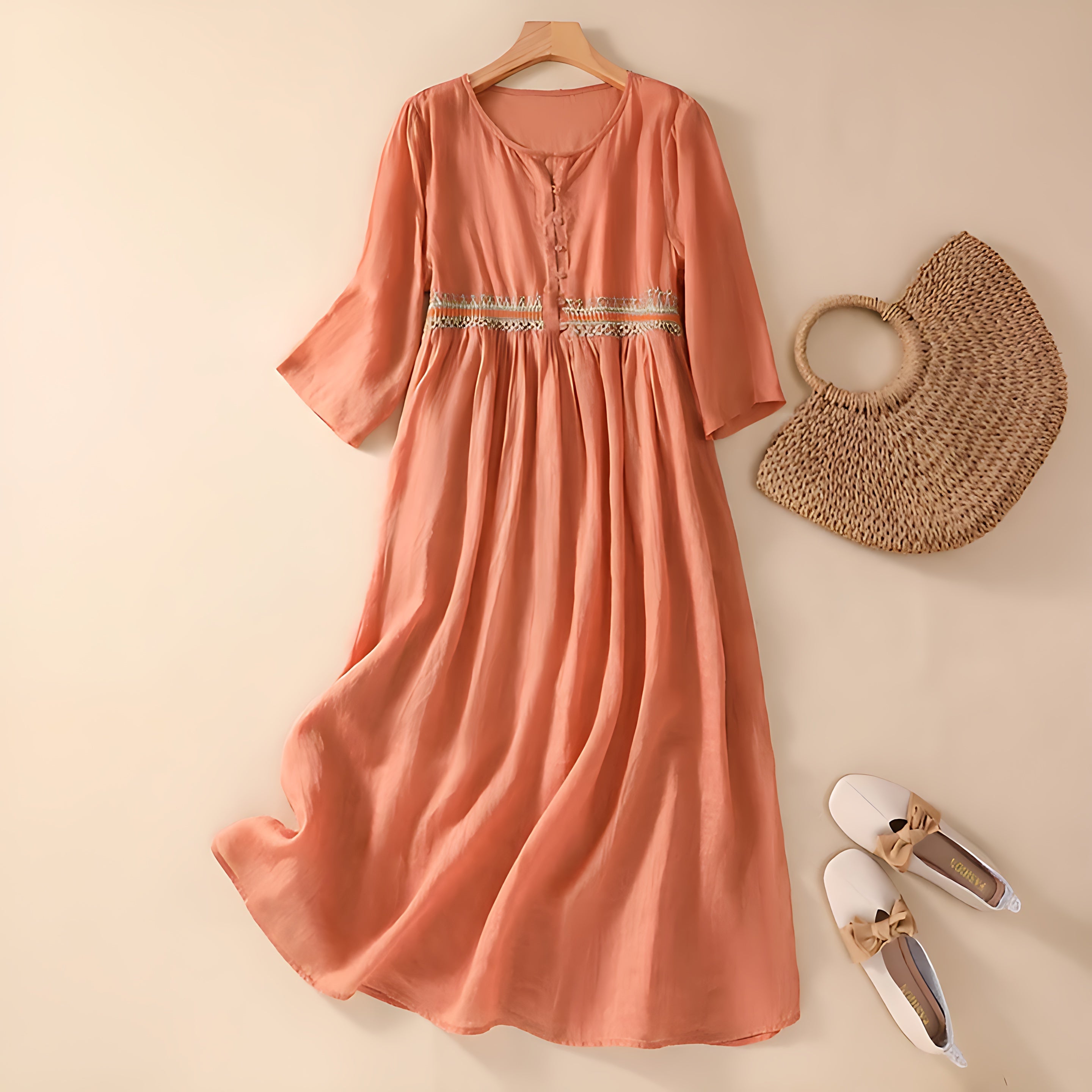 Eliana – Puff Sleeve Flowy Summer Maxi Dress