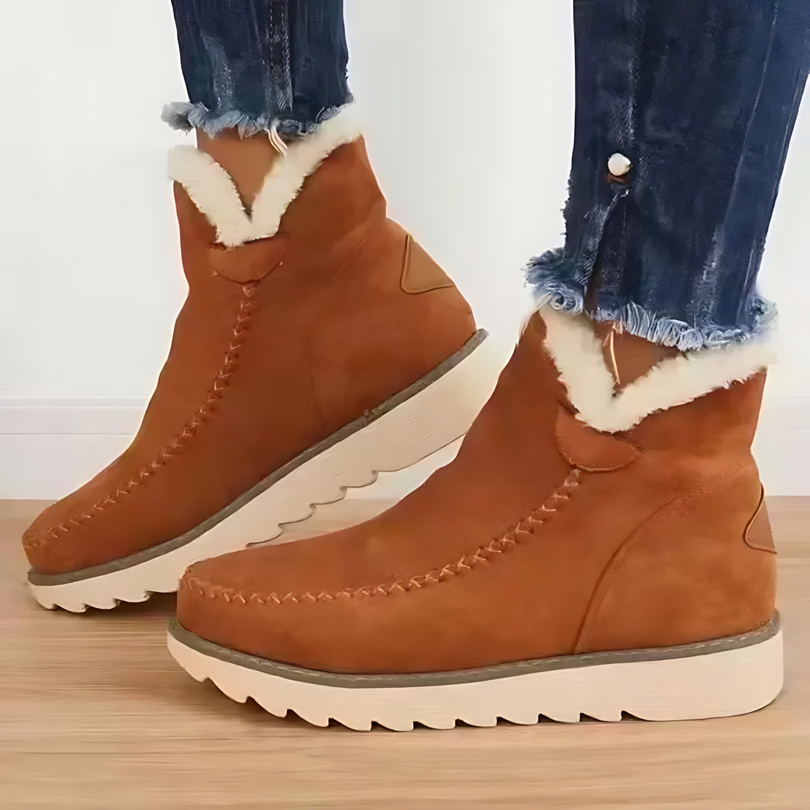 Eliana – Suede Faux Fur Lined Ankle Boots