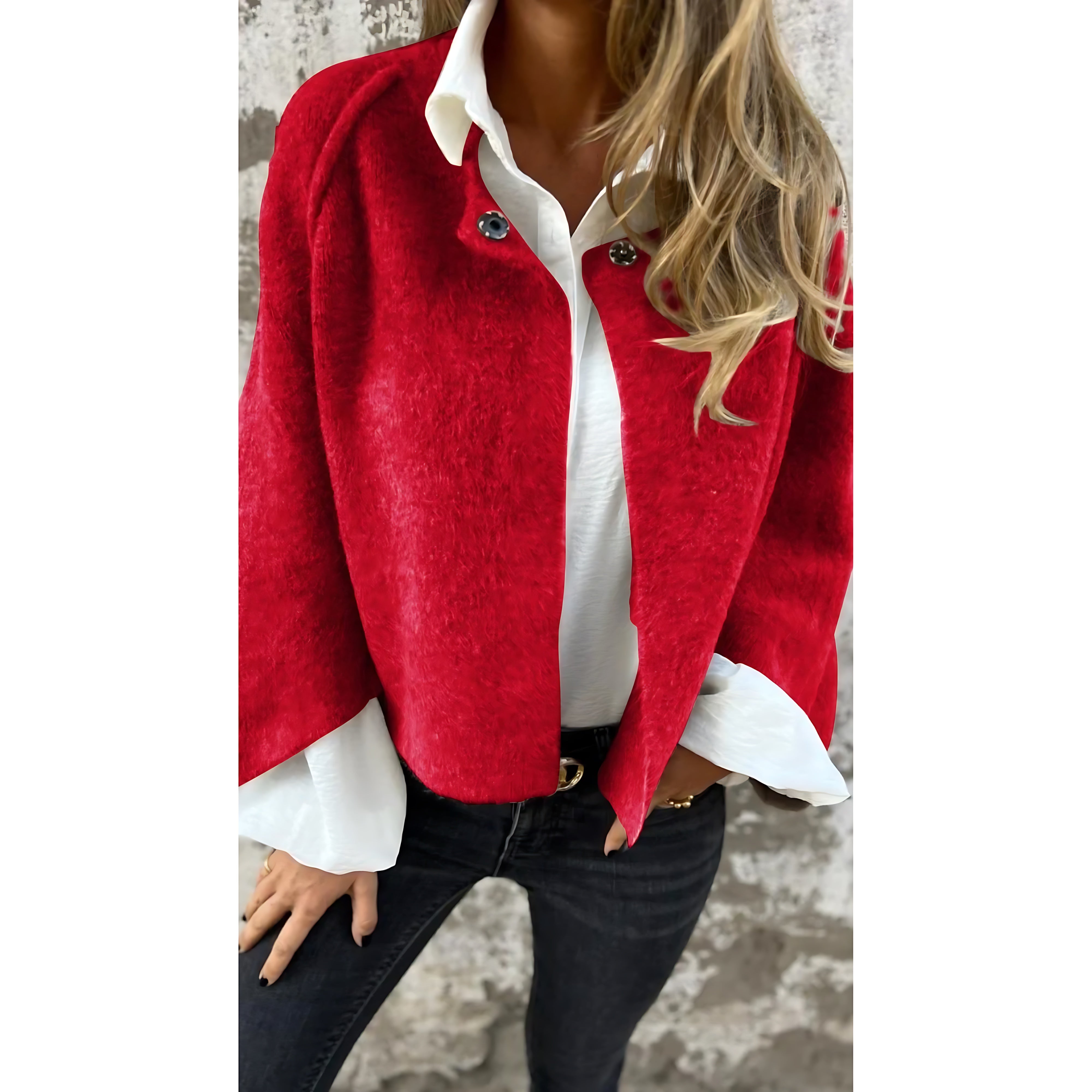 Elise – Faux Fur Collared Jacket