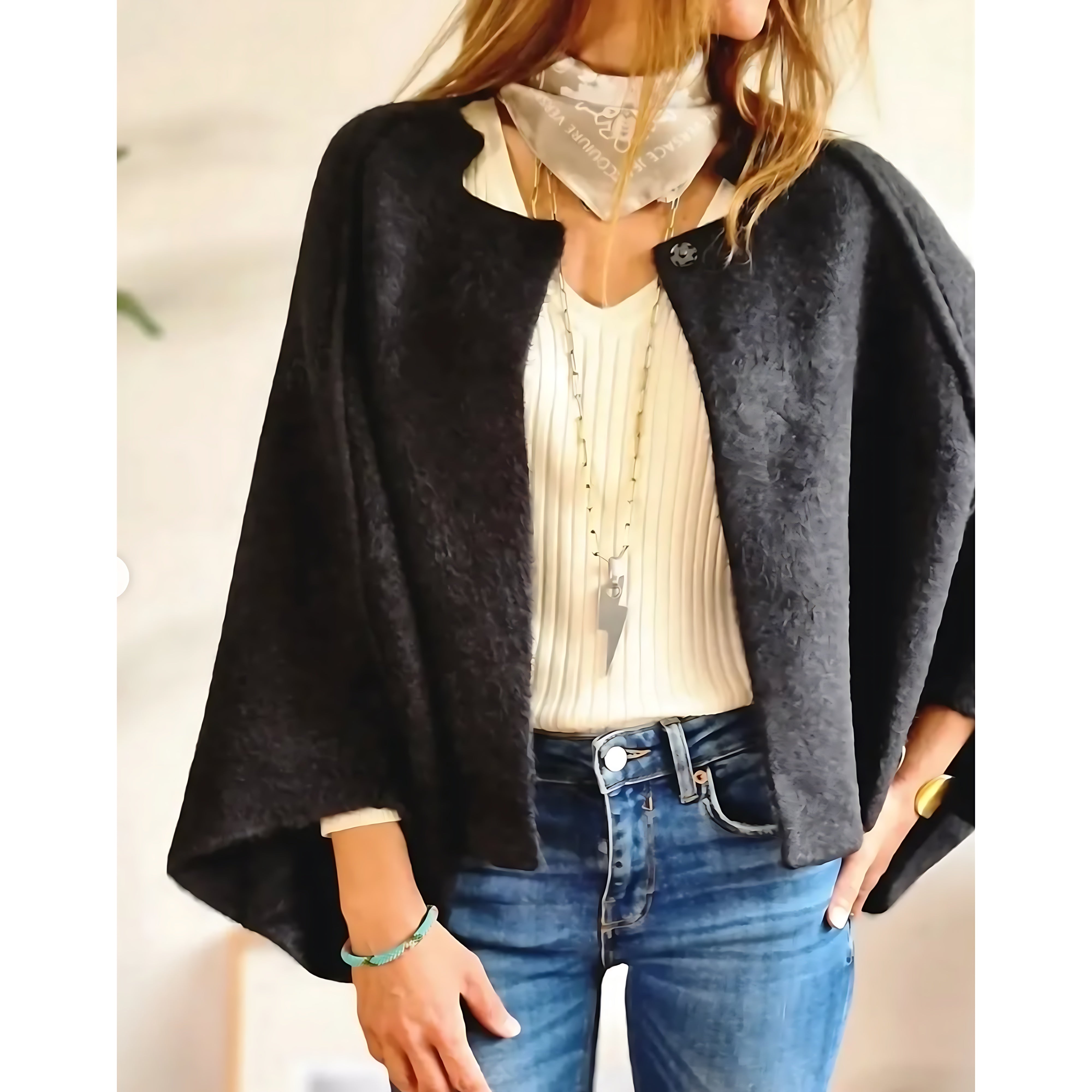 Elise – Faux Fur Collared Jacket