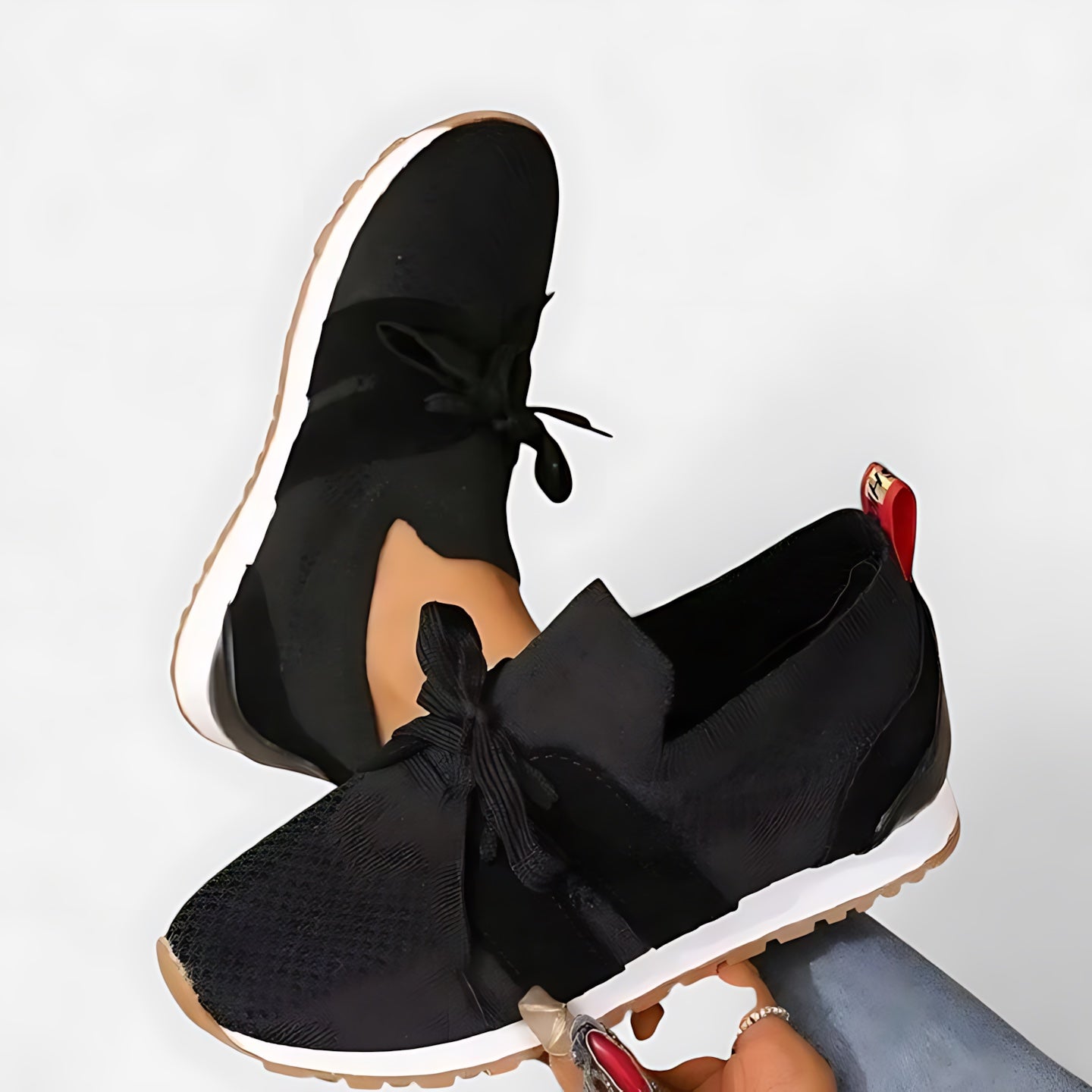 Elise – Stretch Knit Lace Up Sock Sneakers