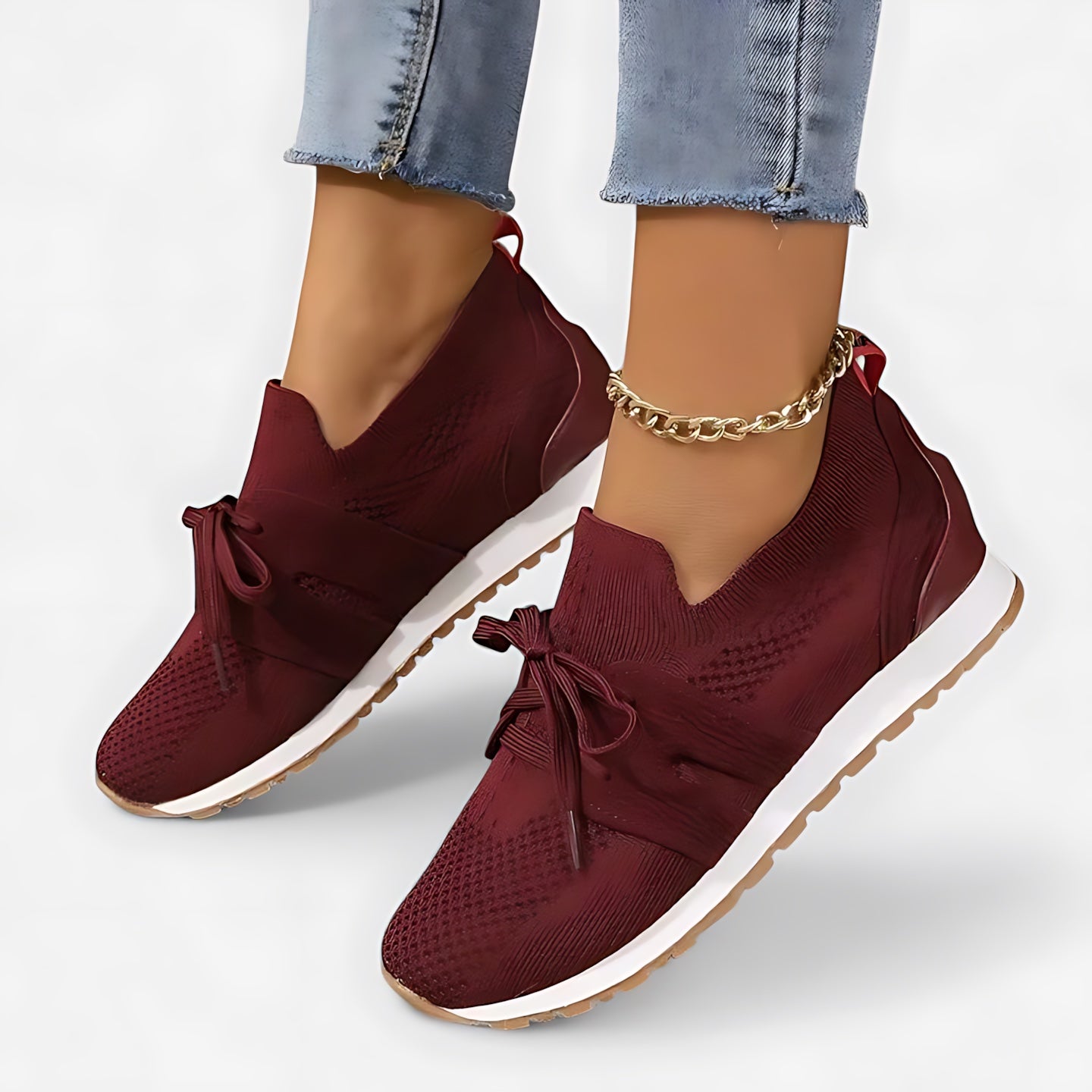 Elise – Stretch Knit Lace Up Sock Sneakers