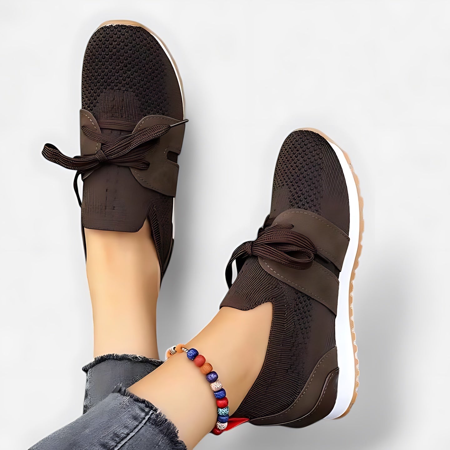 Elise – Stretch Knit Lace Up Sock Sneakers
