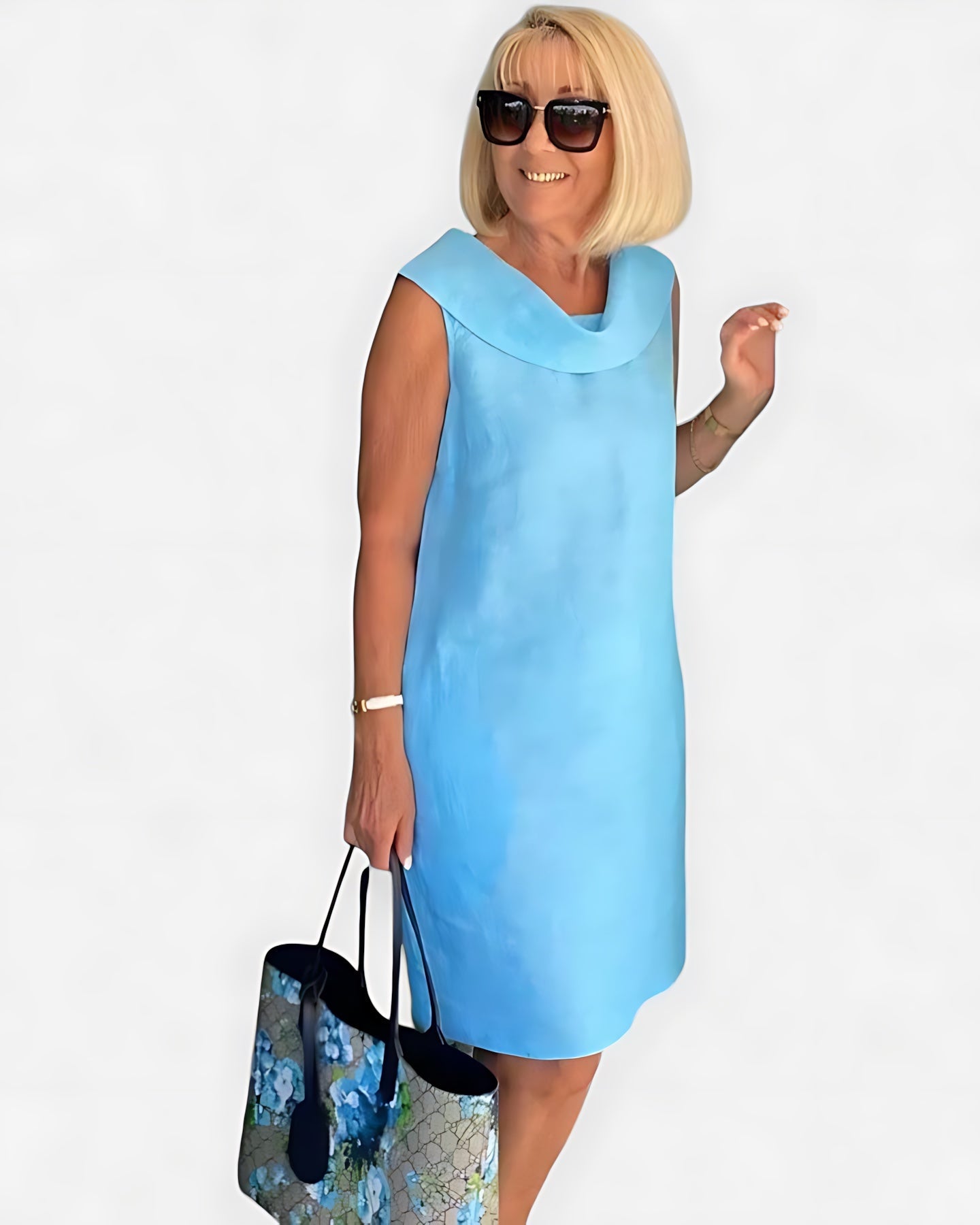 Elise – V Neck Shift Summer Midi Dress