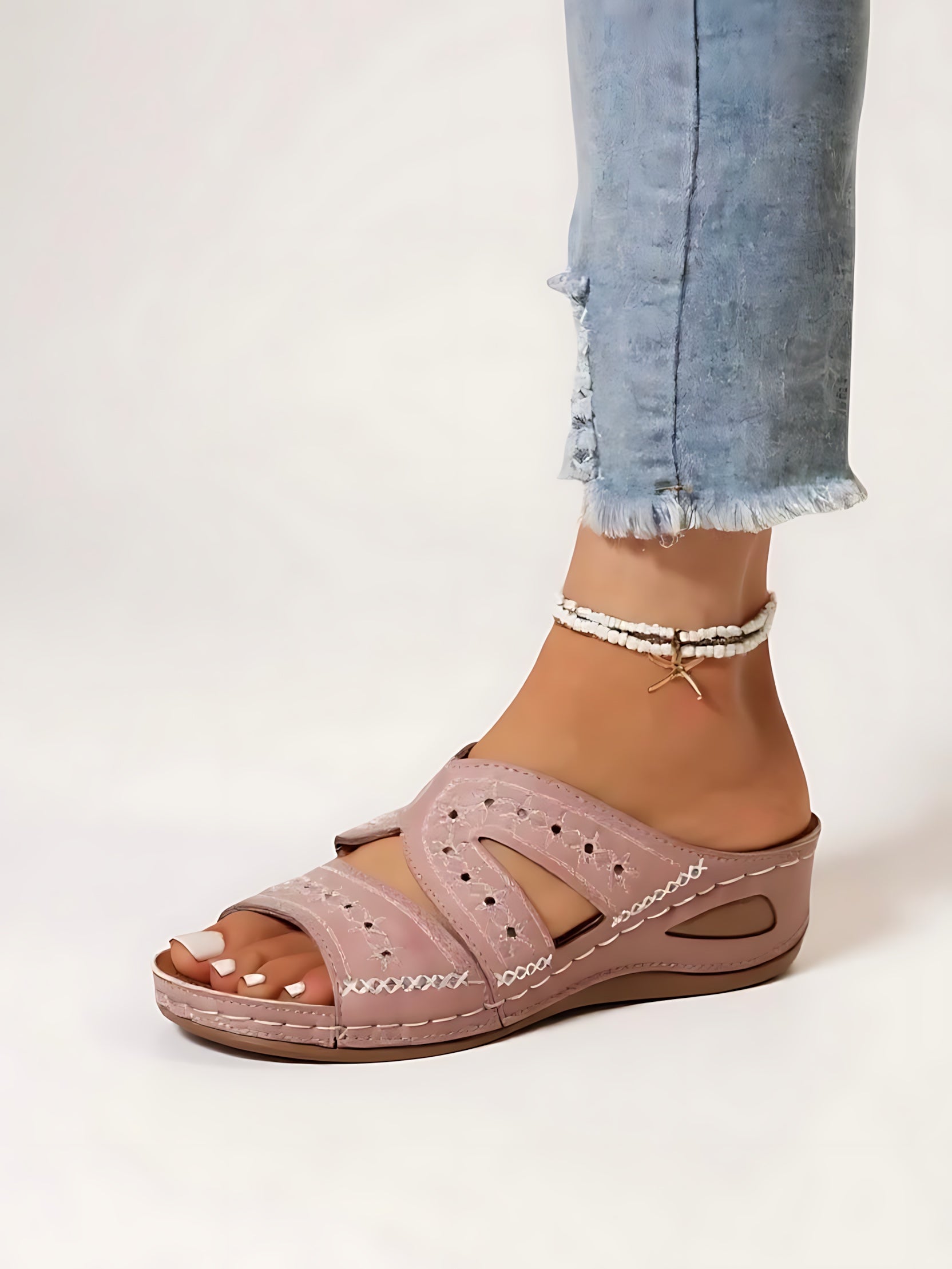 Elise – Woven Crossover Slide Sandals