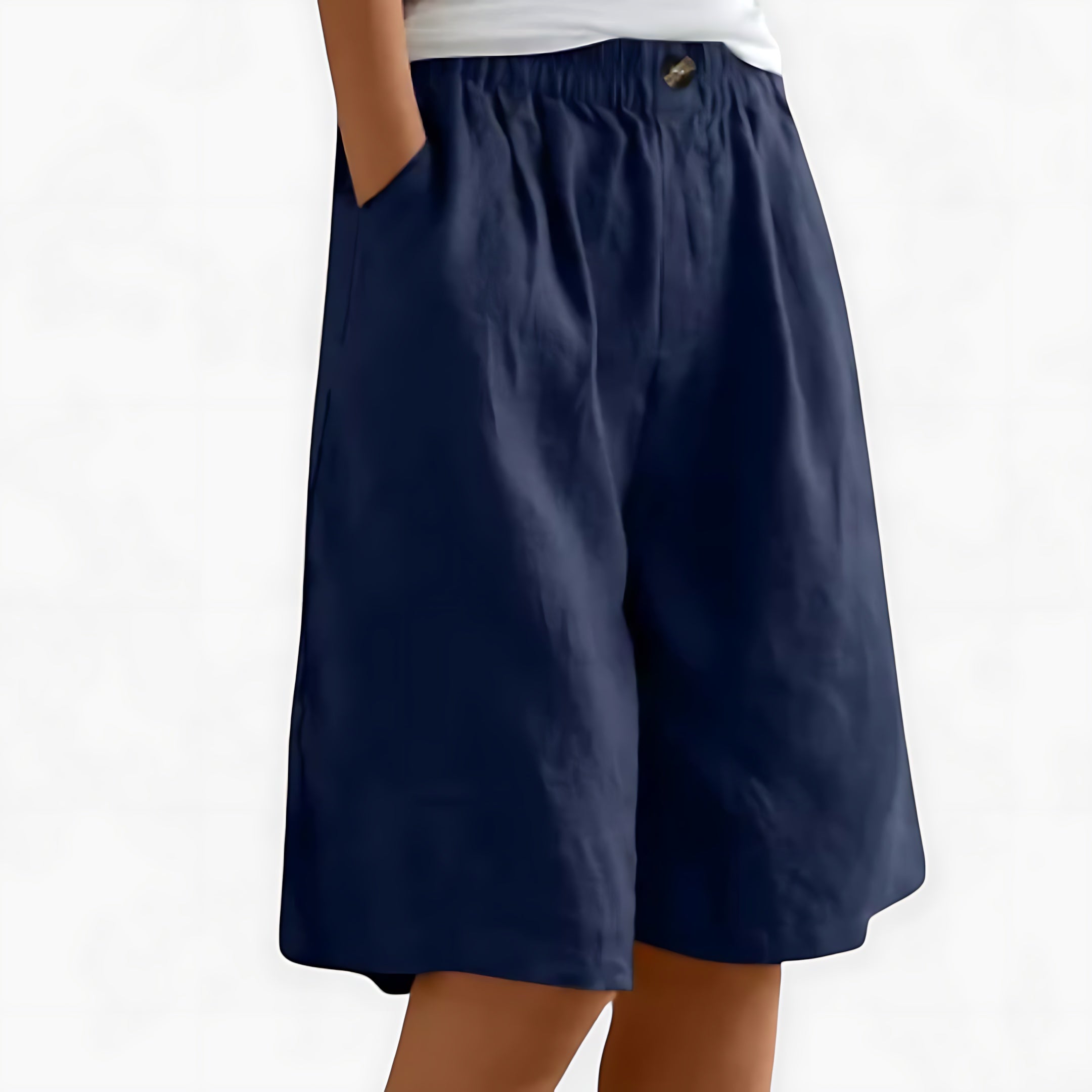Eliza – High Waist Wide Leg Bermuda Shorts