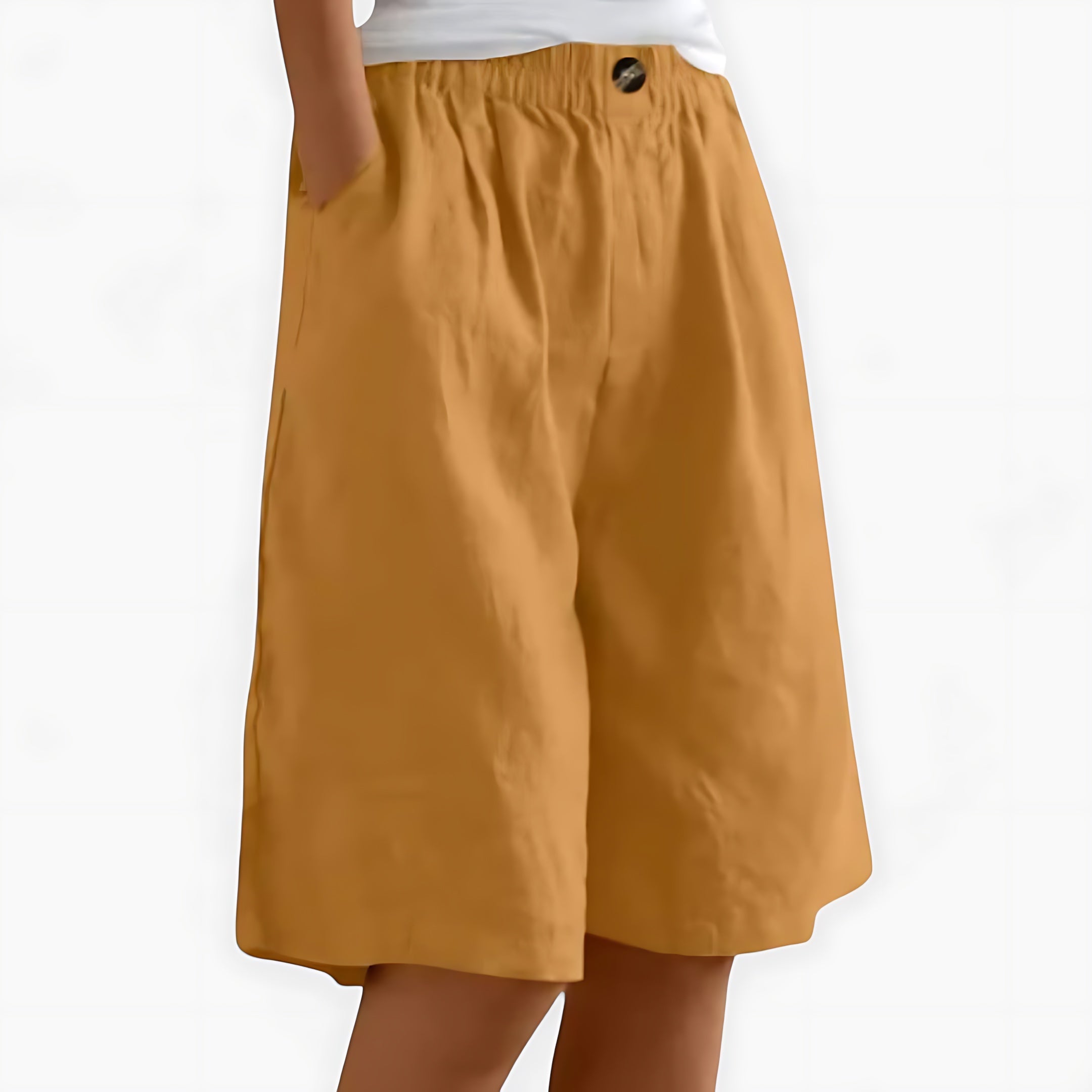 Eliza – High Waist Wide Leg Bermuda Shorts