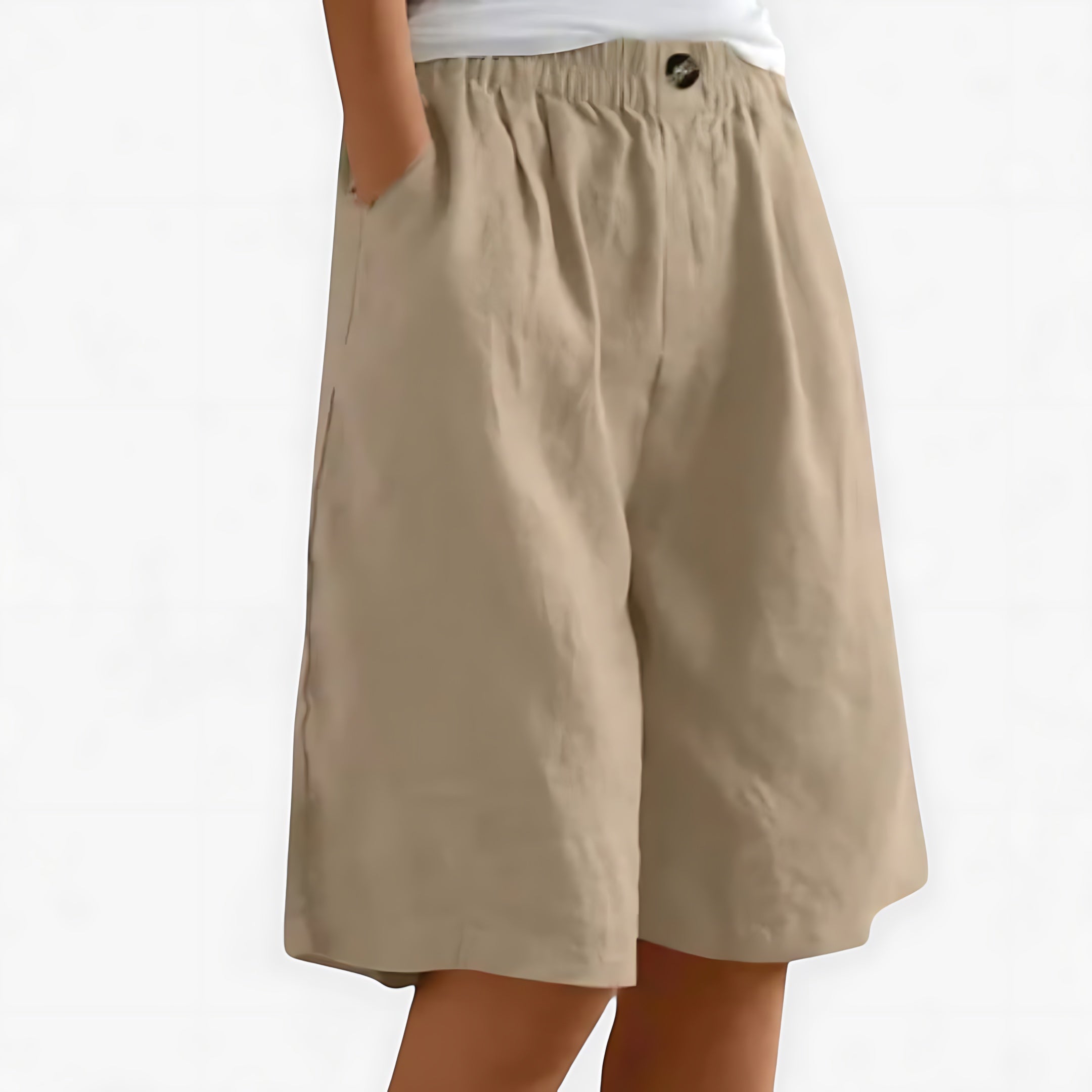 Eliza – High Waist Wide Leg Bermuda Shorts