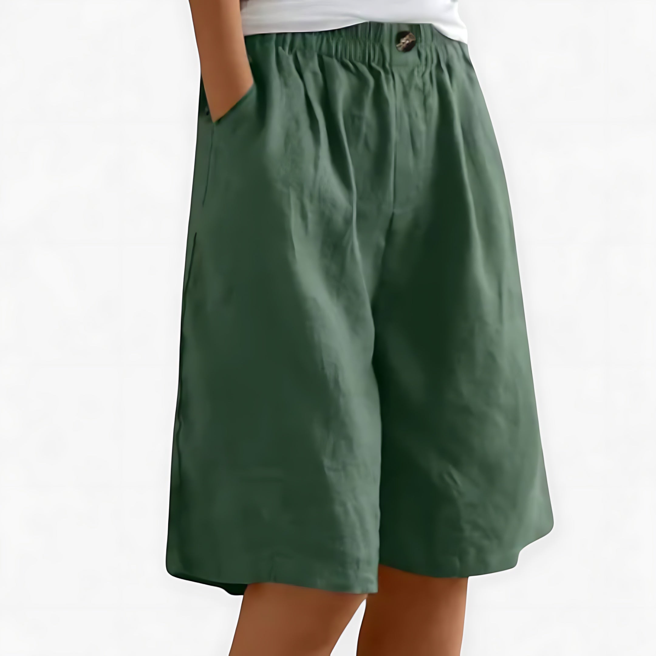 Eliza – High Waist Wide Leg Bermuda Shorts