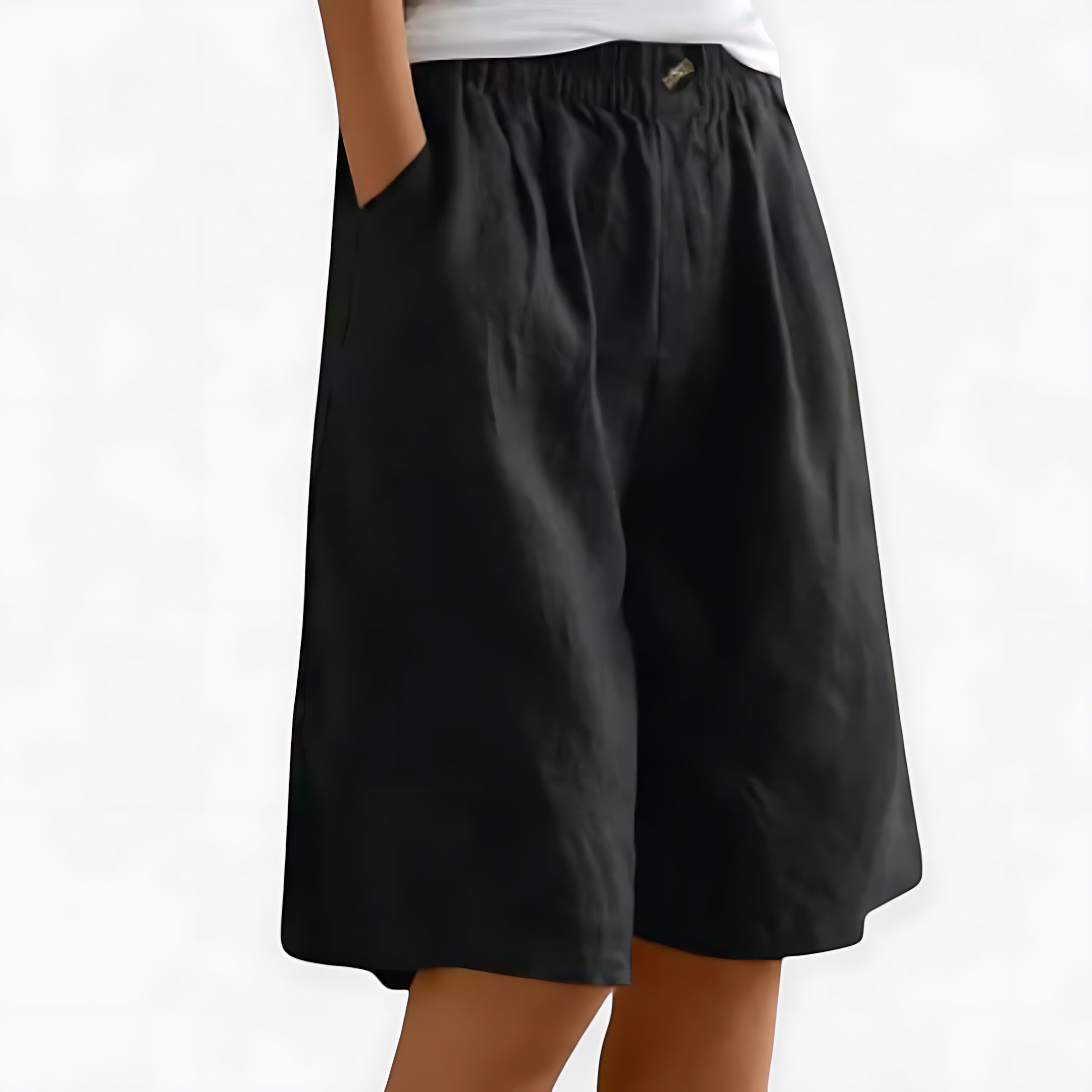 Eliza – High Waist Wide Leg Bermuda Shorts