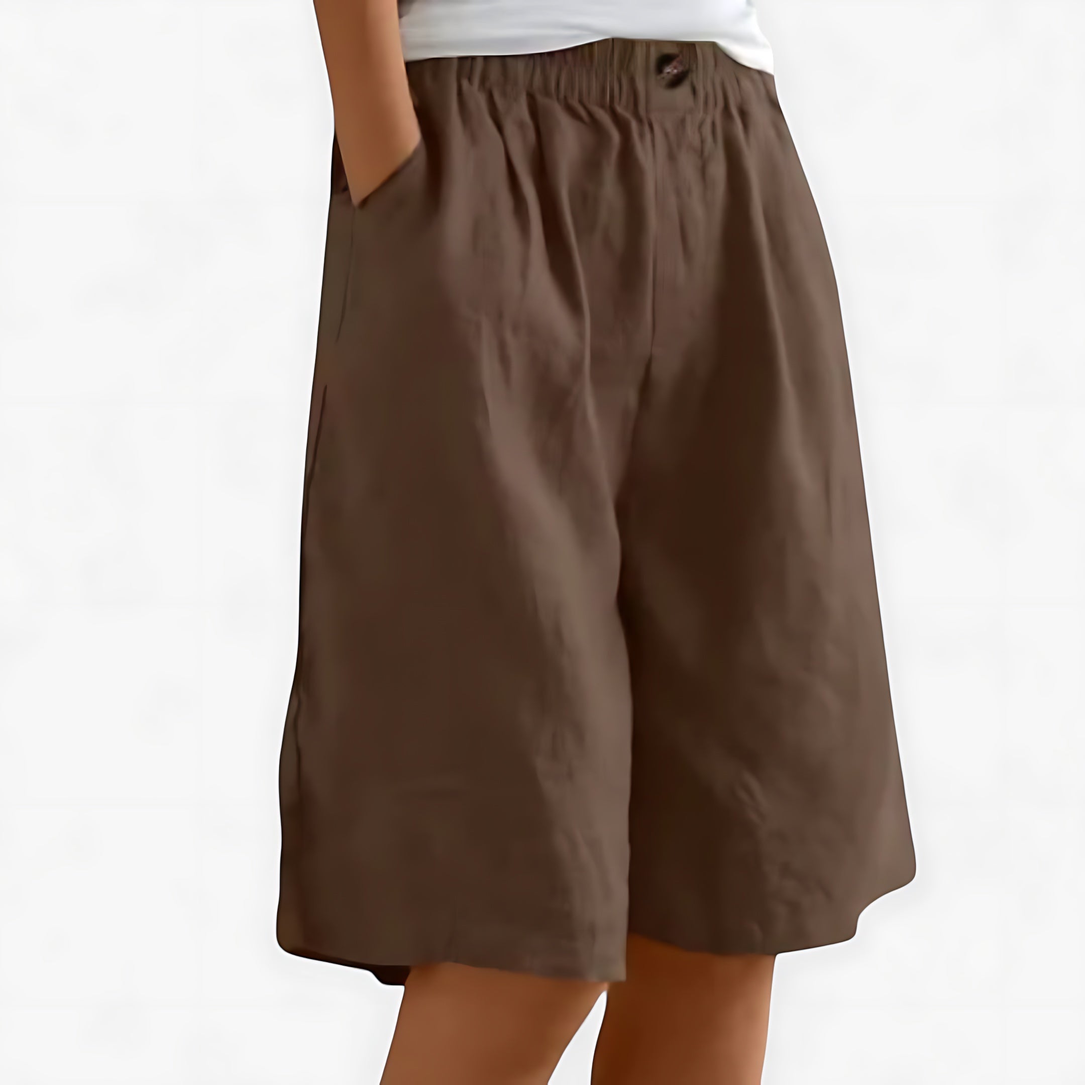 Eliza – High Waist Wide Leg Bermuda Shorts