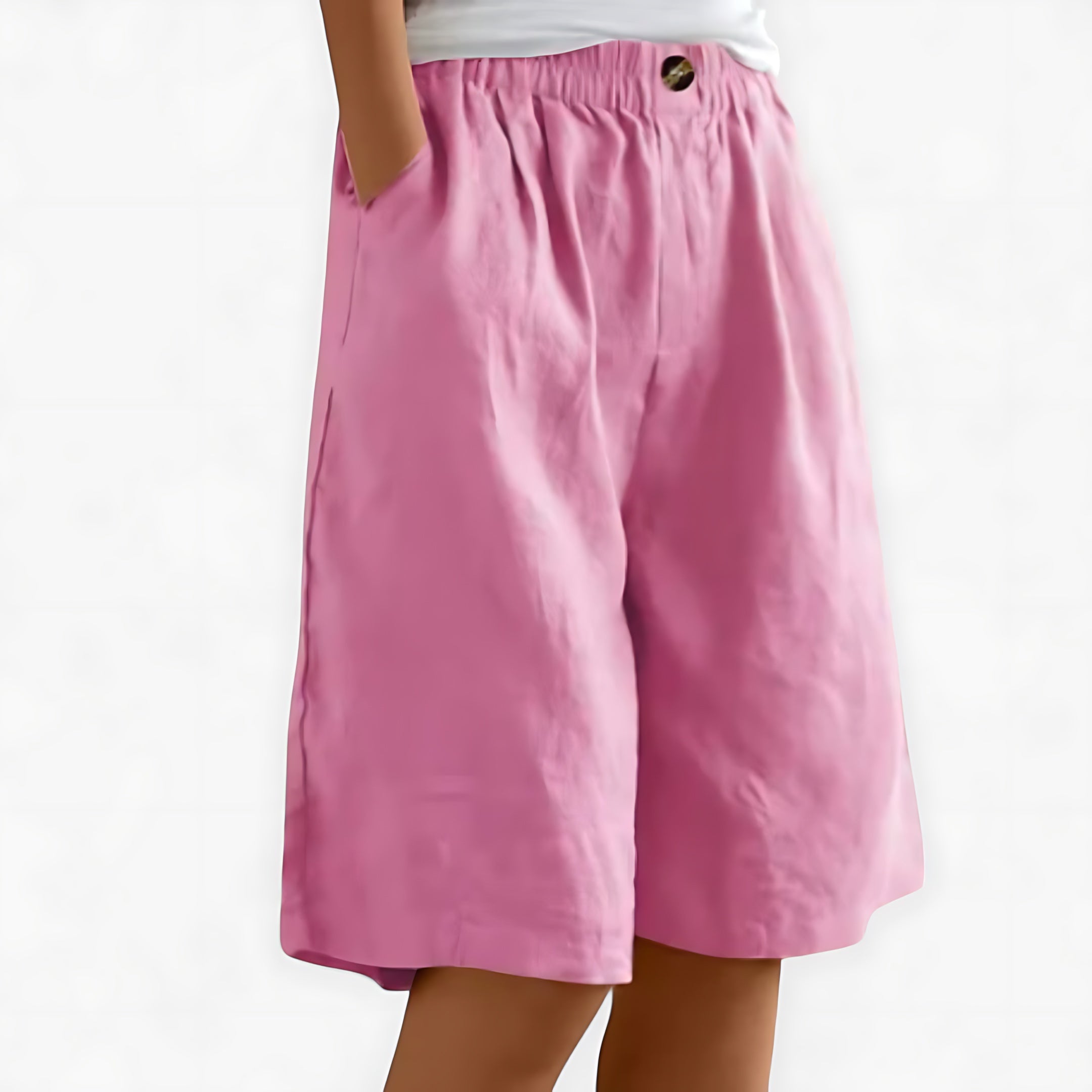 Eliza – High Waist Wide Leg Bermuda Shorts