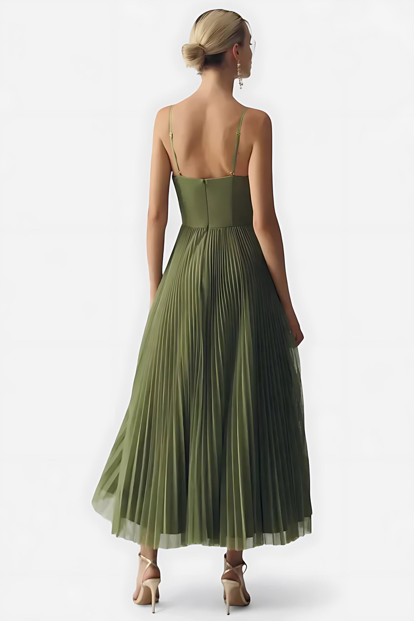 Elizabeth – Tulle Bustier Pleated Cocktail Midi Dress