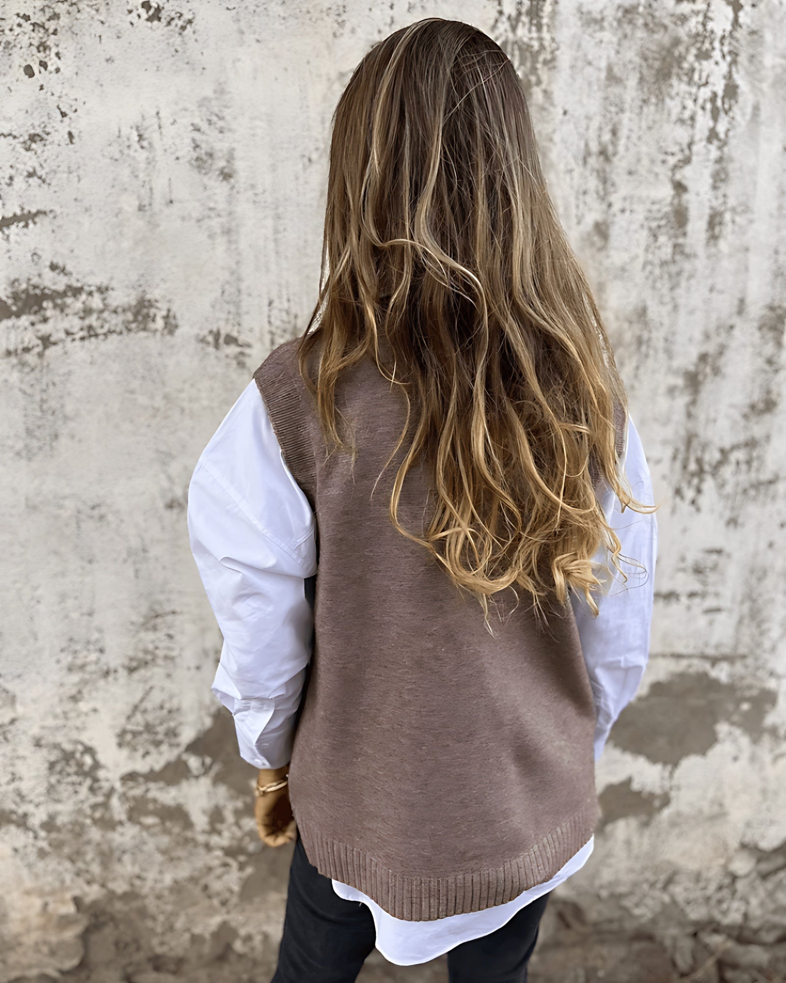 Elizabeth – V Neck Knit Sweater Vest