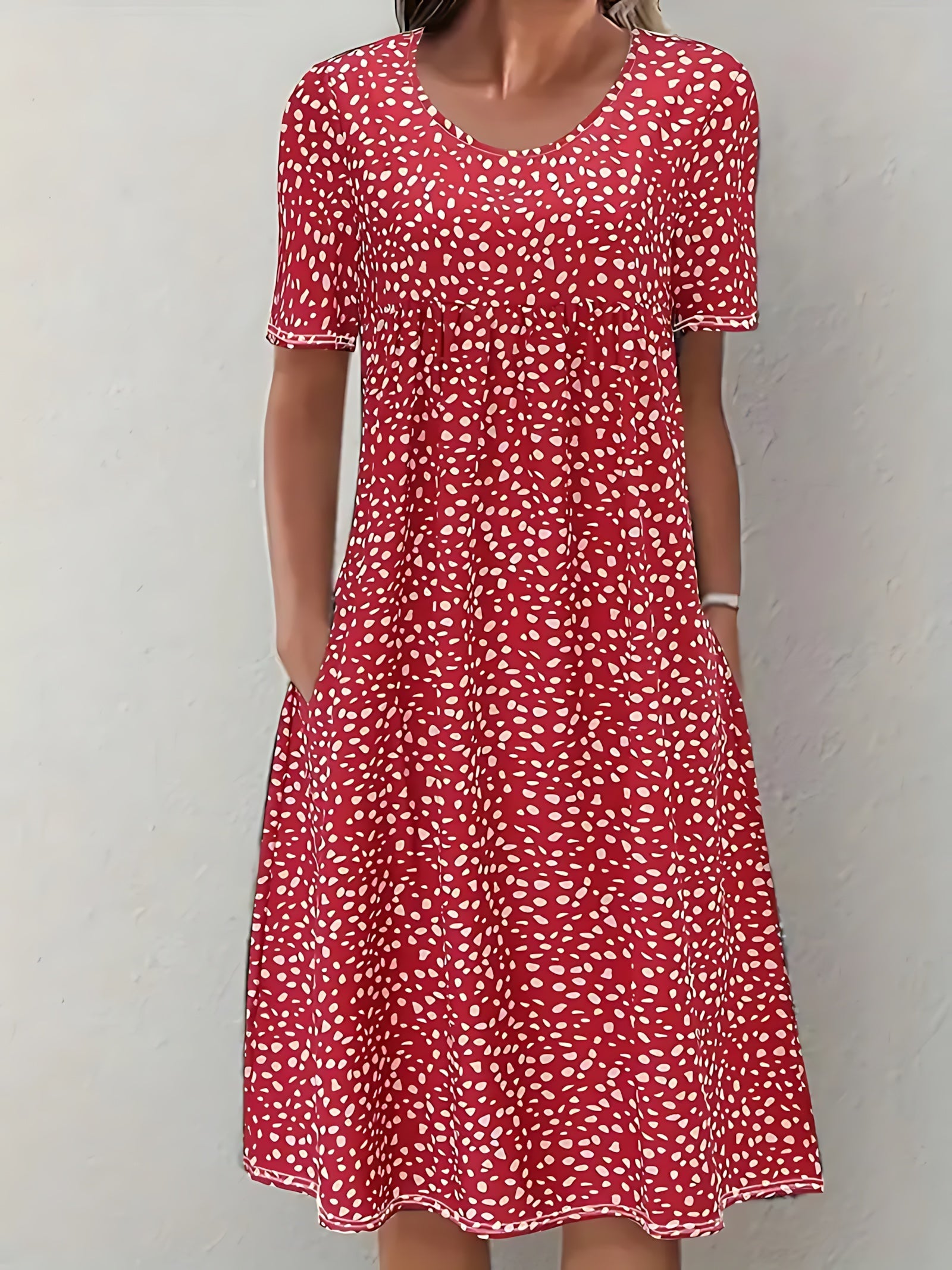 Ella – Ditsy Floral Crew Neck Summer Midi Dress