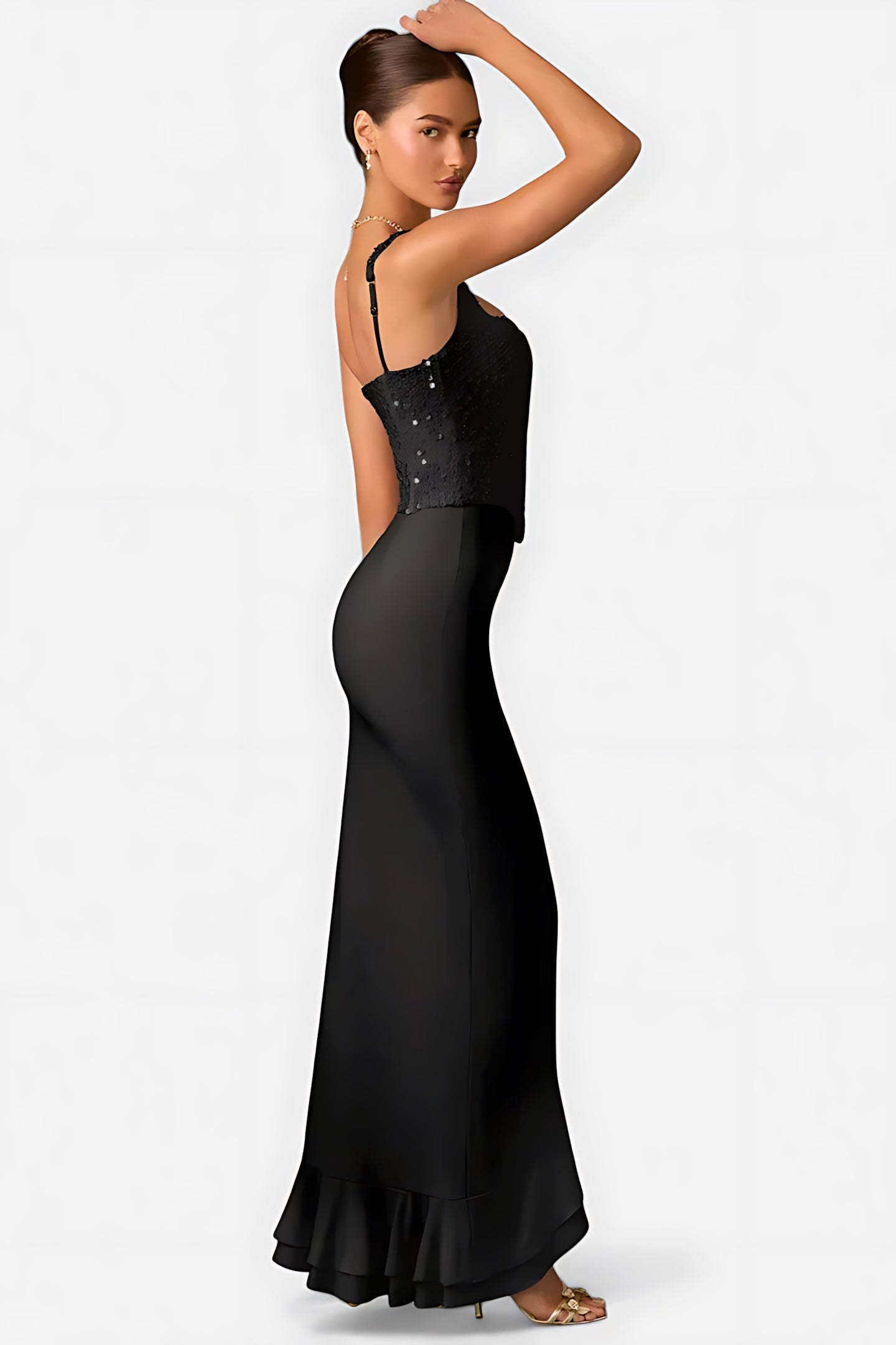 Ellie – Square Neck A-Line Evening Maxi Dress