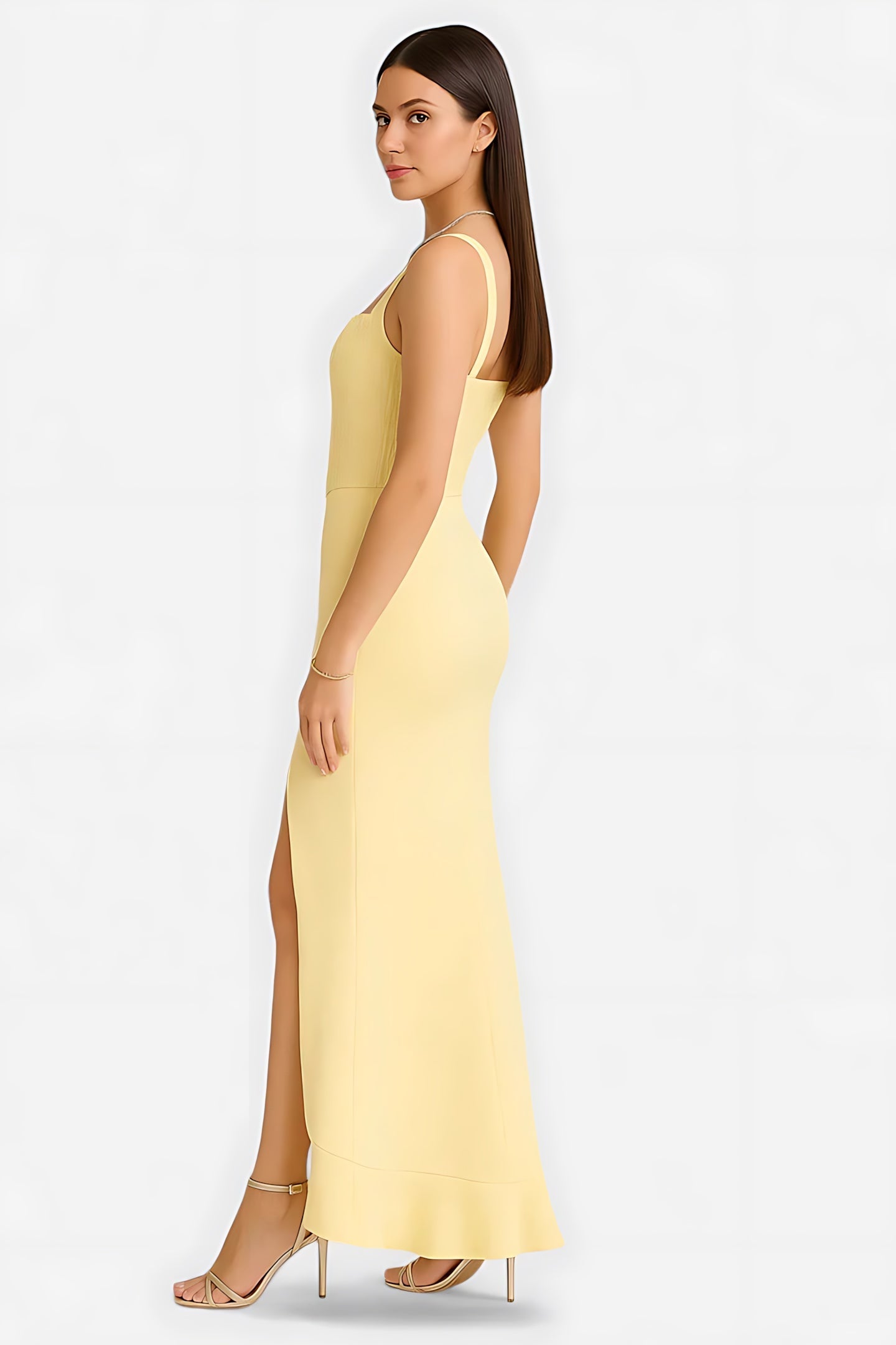 Ellie – Square Neck A-Line Evening Maxi Dress