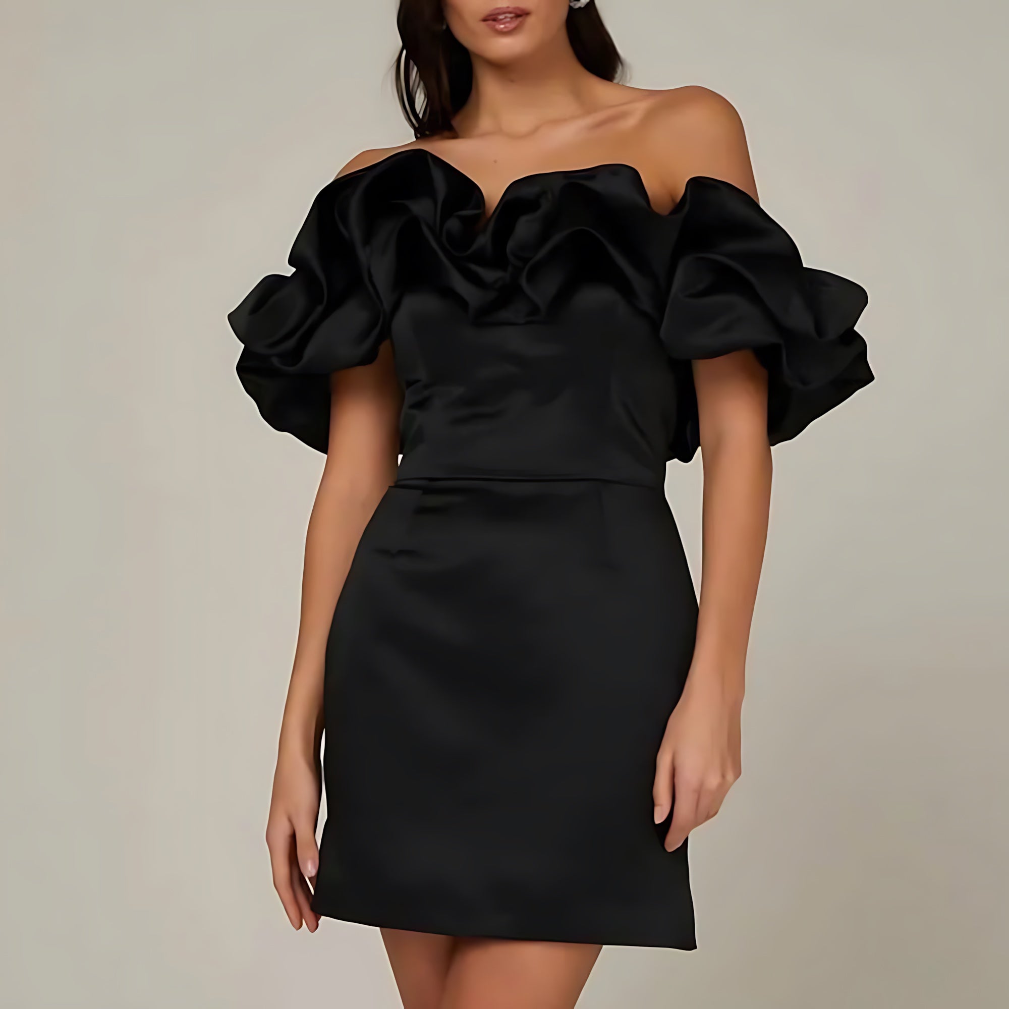 Eloise – Strapless Ruffle Wedding Guest Mini Dress