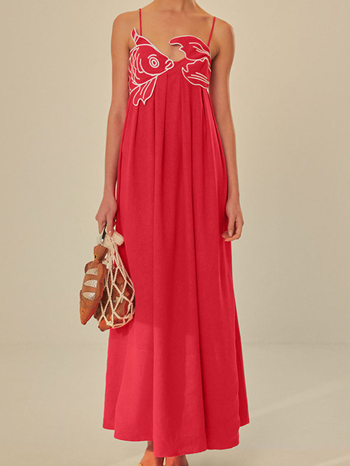 Daphne – Embroidered Cami Shift Midi Dress