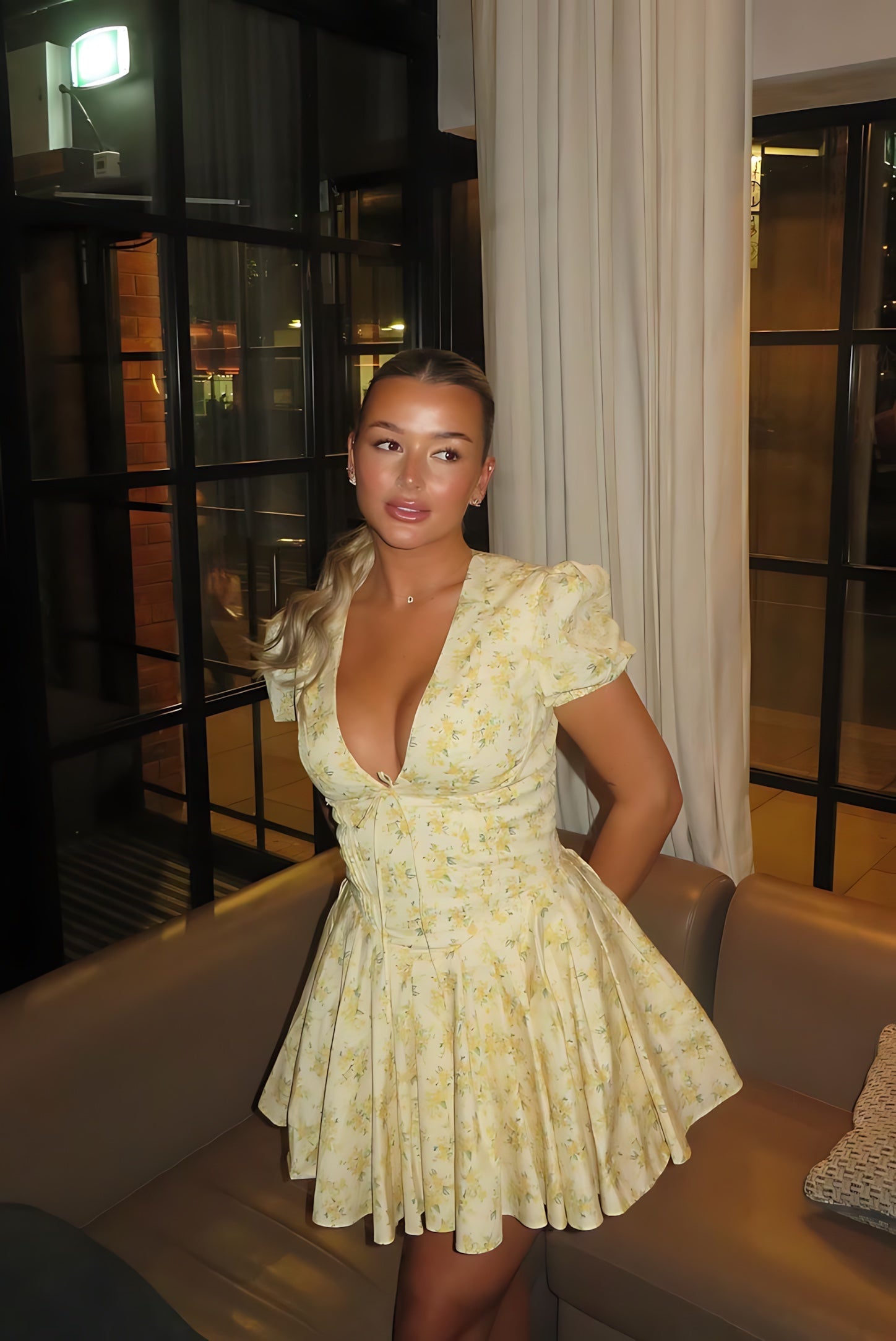 Emilia – Floral Puff Sleeve A-Line Mini Dress
