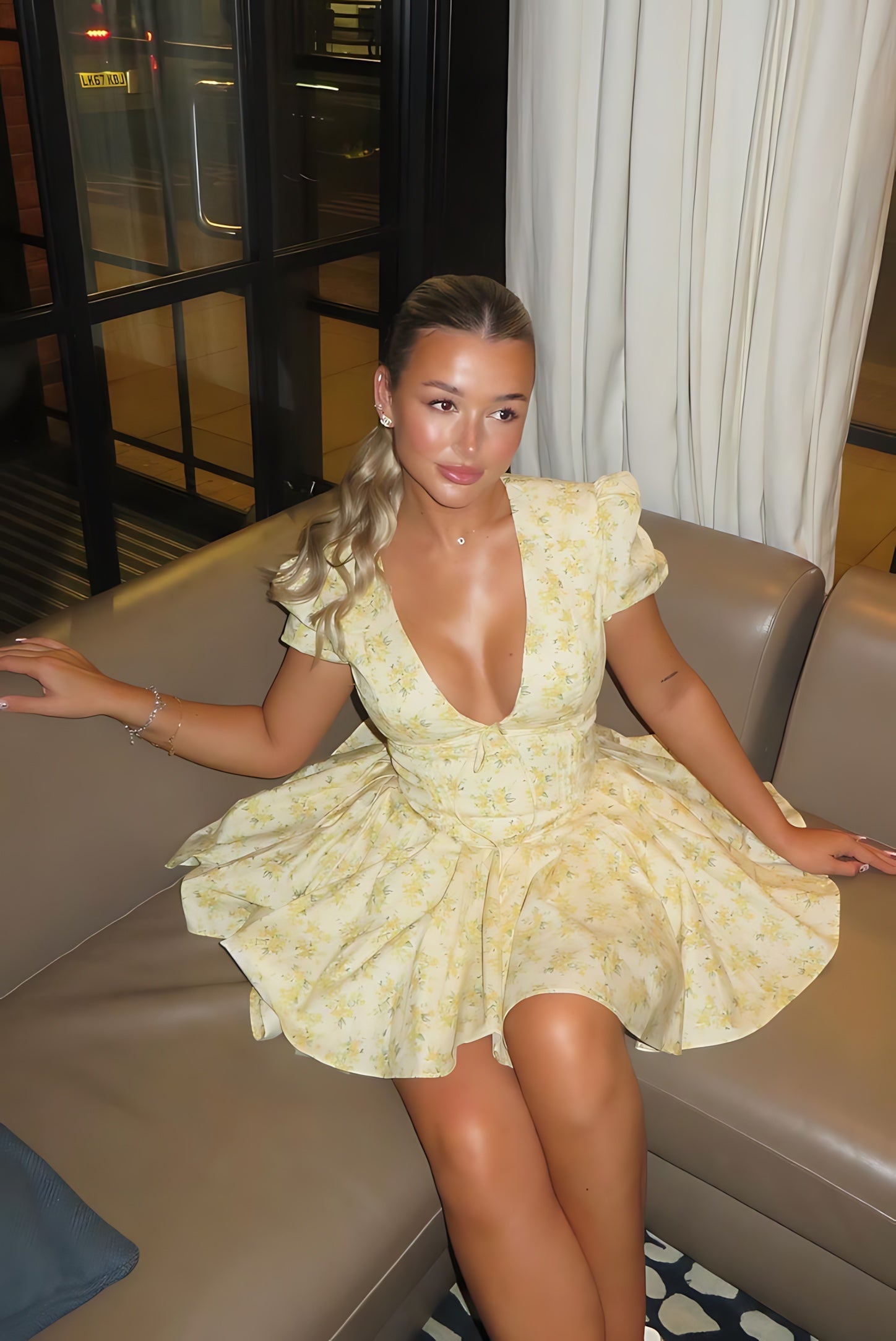 Emilia – Floral Puff Sleeve A-Line Mini Dress