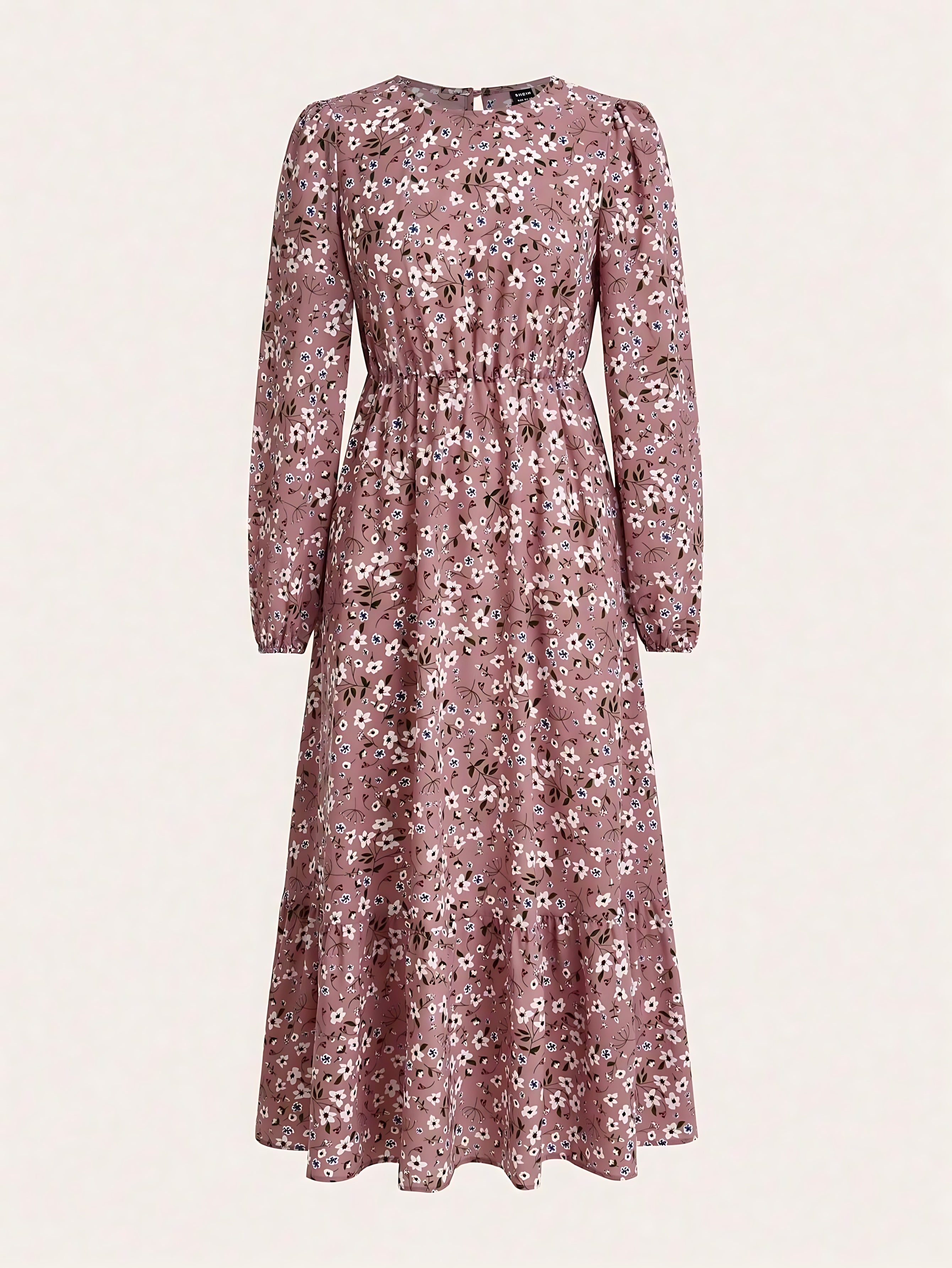 Emily – Floral Print Bishop Sleeve V Neck Maxi Dress
