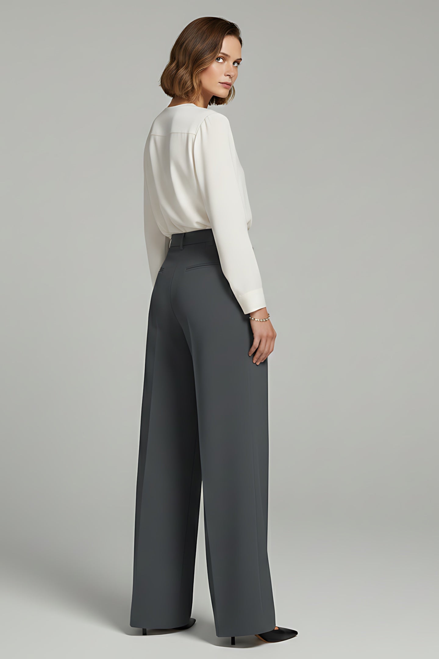 Emily – Pleated High Waist Straight Leg Pants