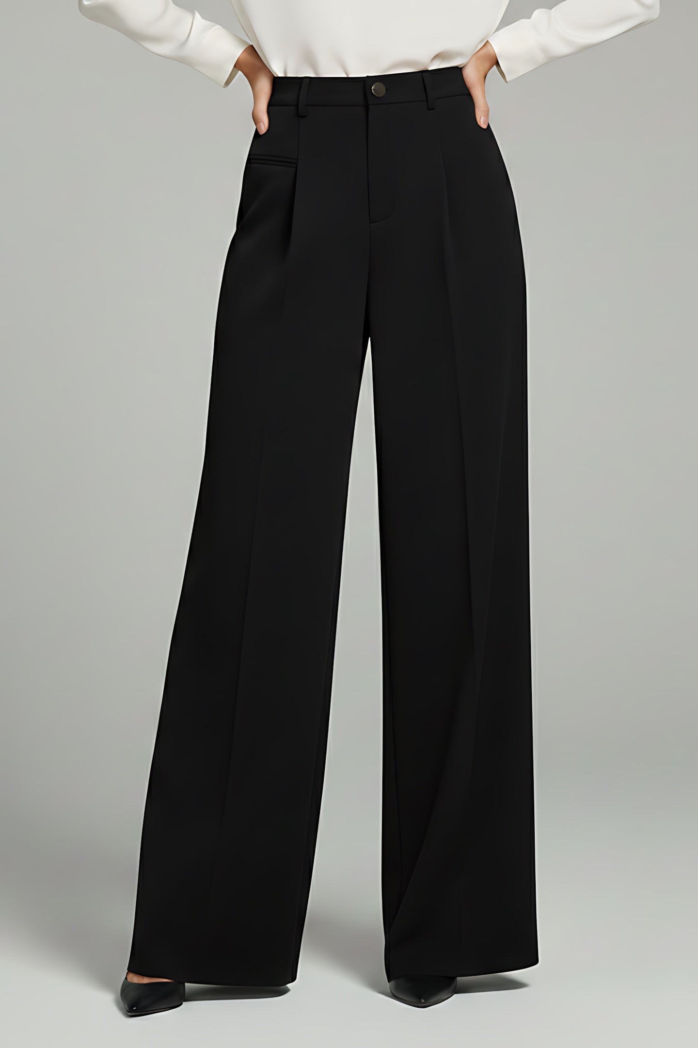 Emily – Pleated High Waist Straight Leg Pants