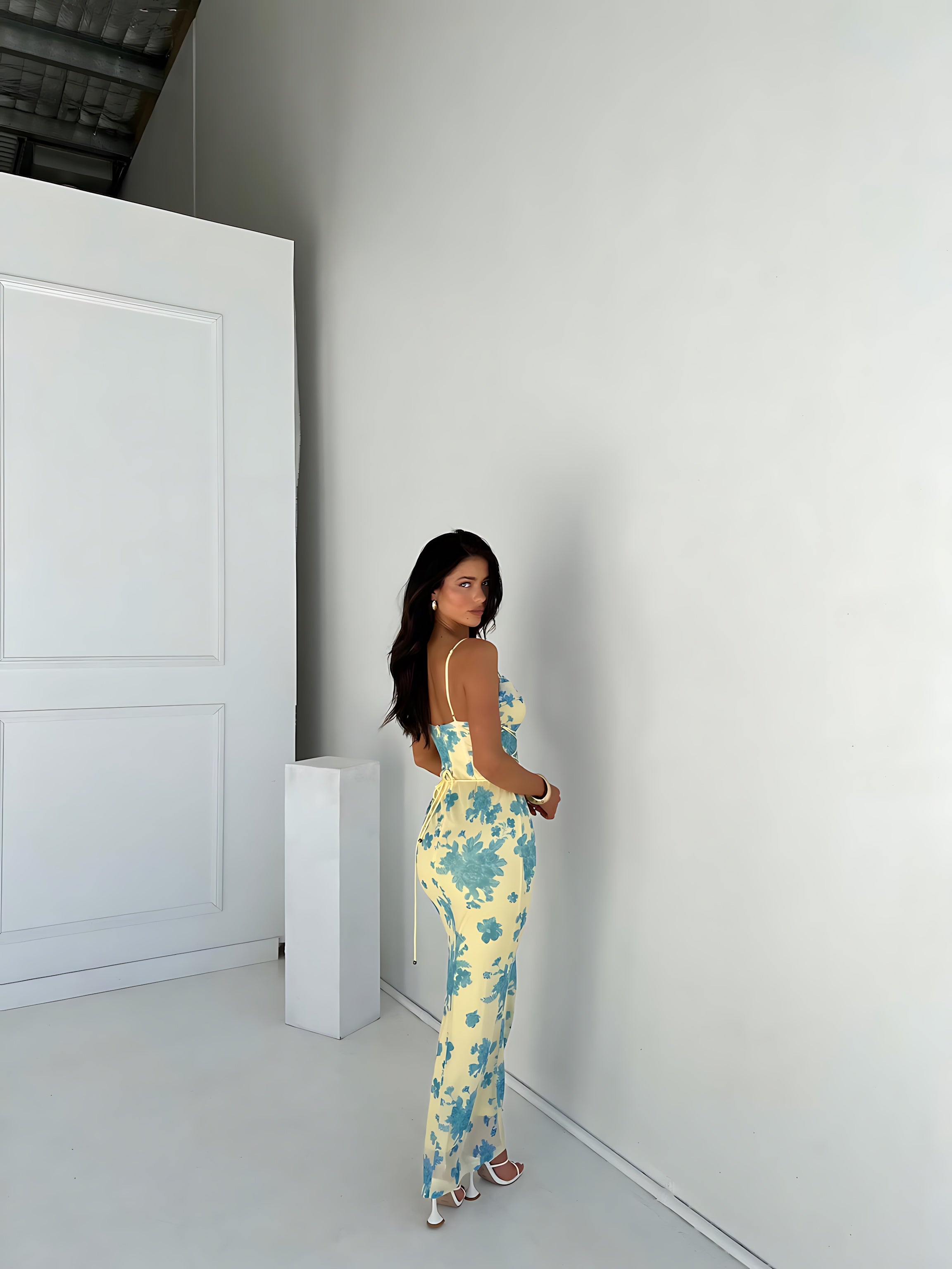 Esther – Floral Bodycon Wedding Guest Maxi Dress