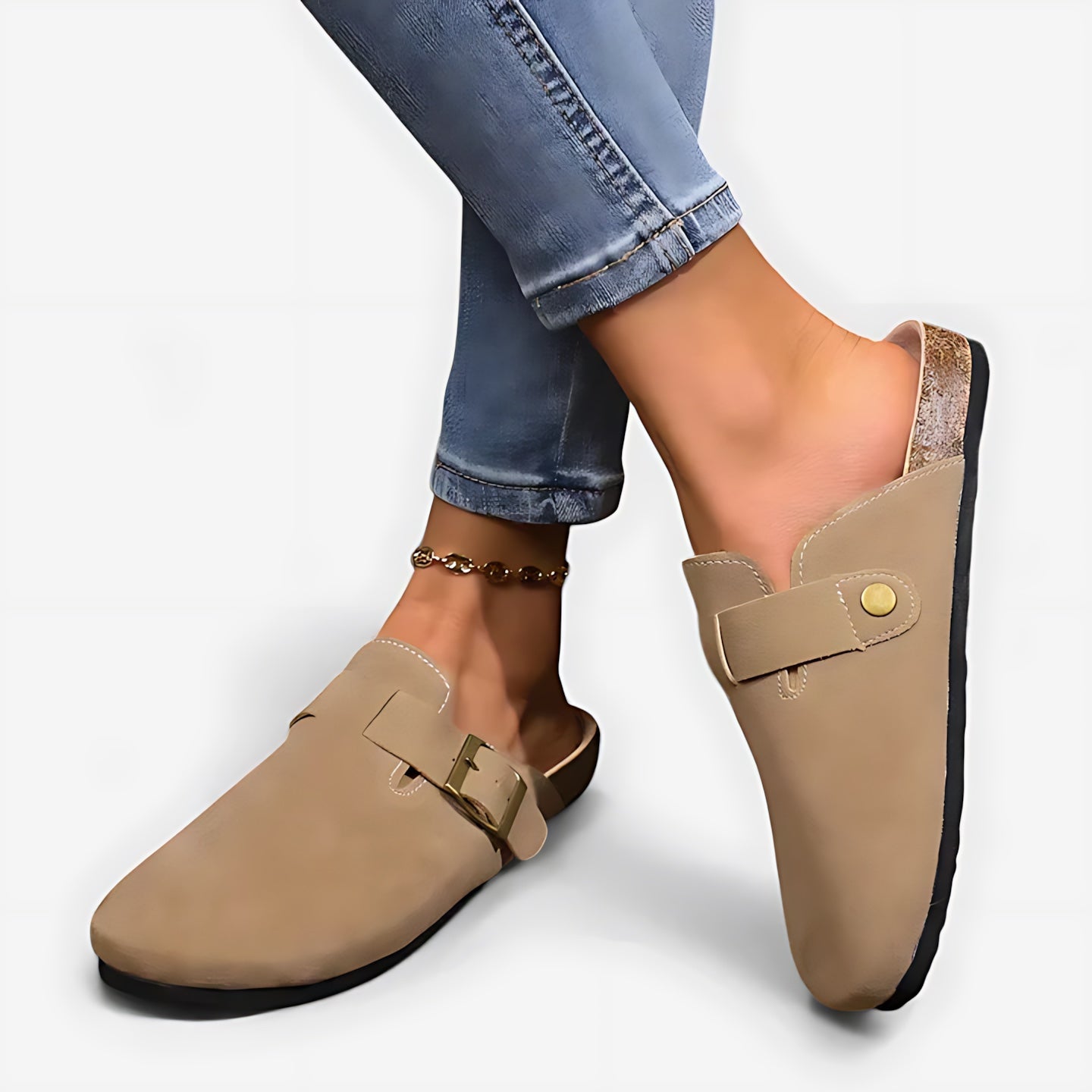 Esther – Suede Closed Toe Clog Mules