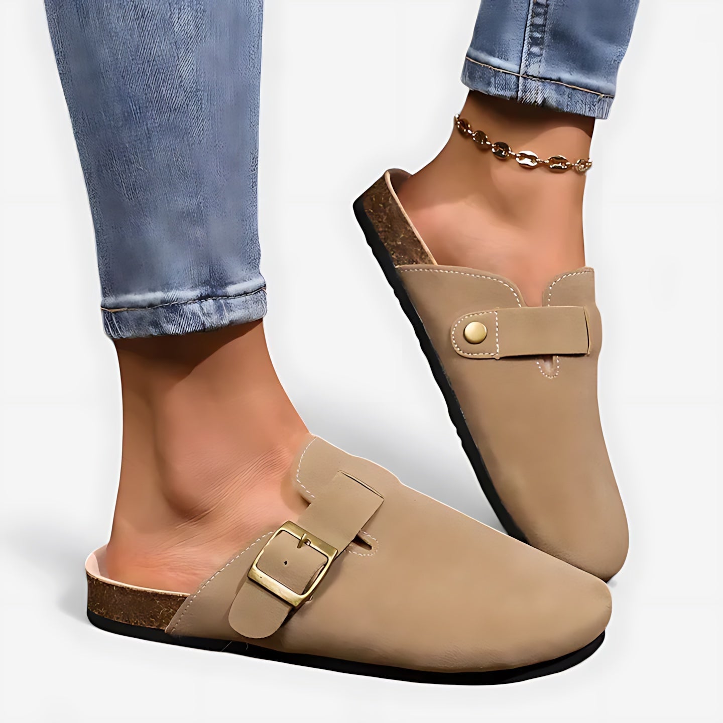 Esther – Suede Closed Toe Clog Mules
