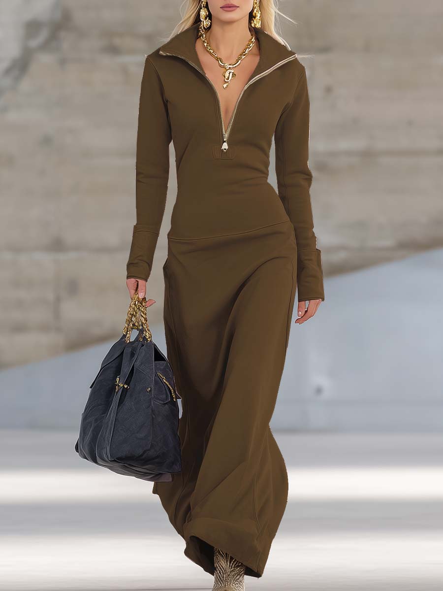 Layla – Knit Long Sleeve Bodycon Maxi Dress