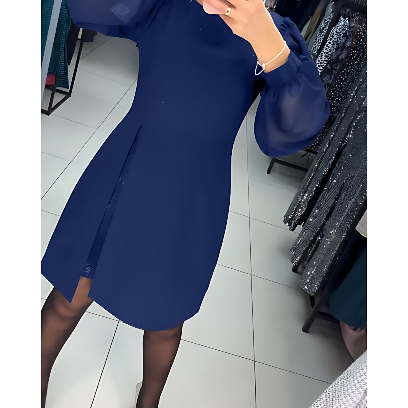 Evelyn – Balloon Sleeve A Line Mini Dress