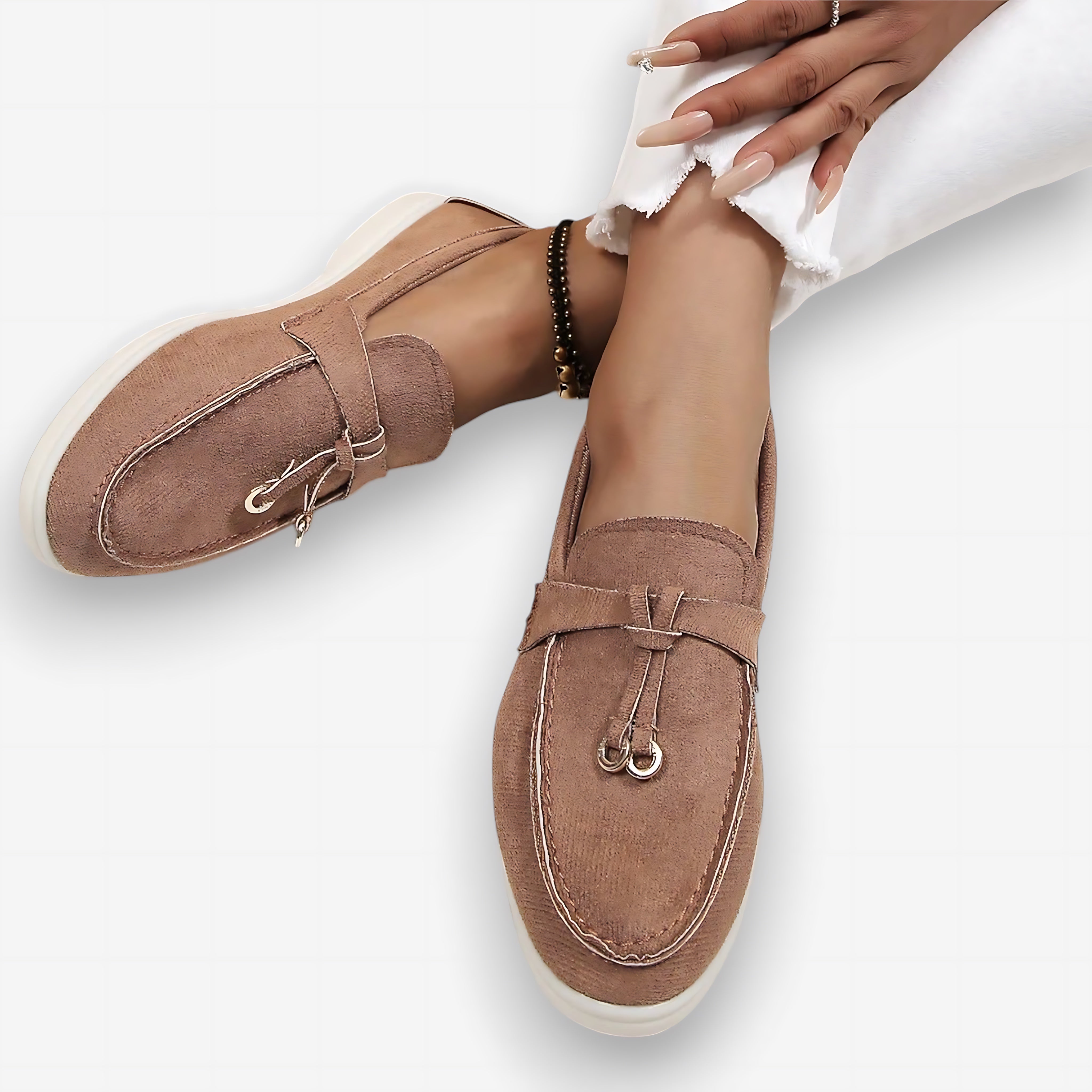 Evelyn – Canvas Knot Slip On Loafers