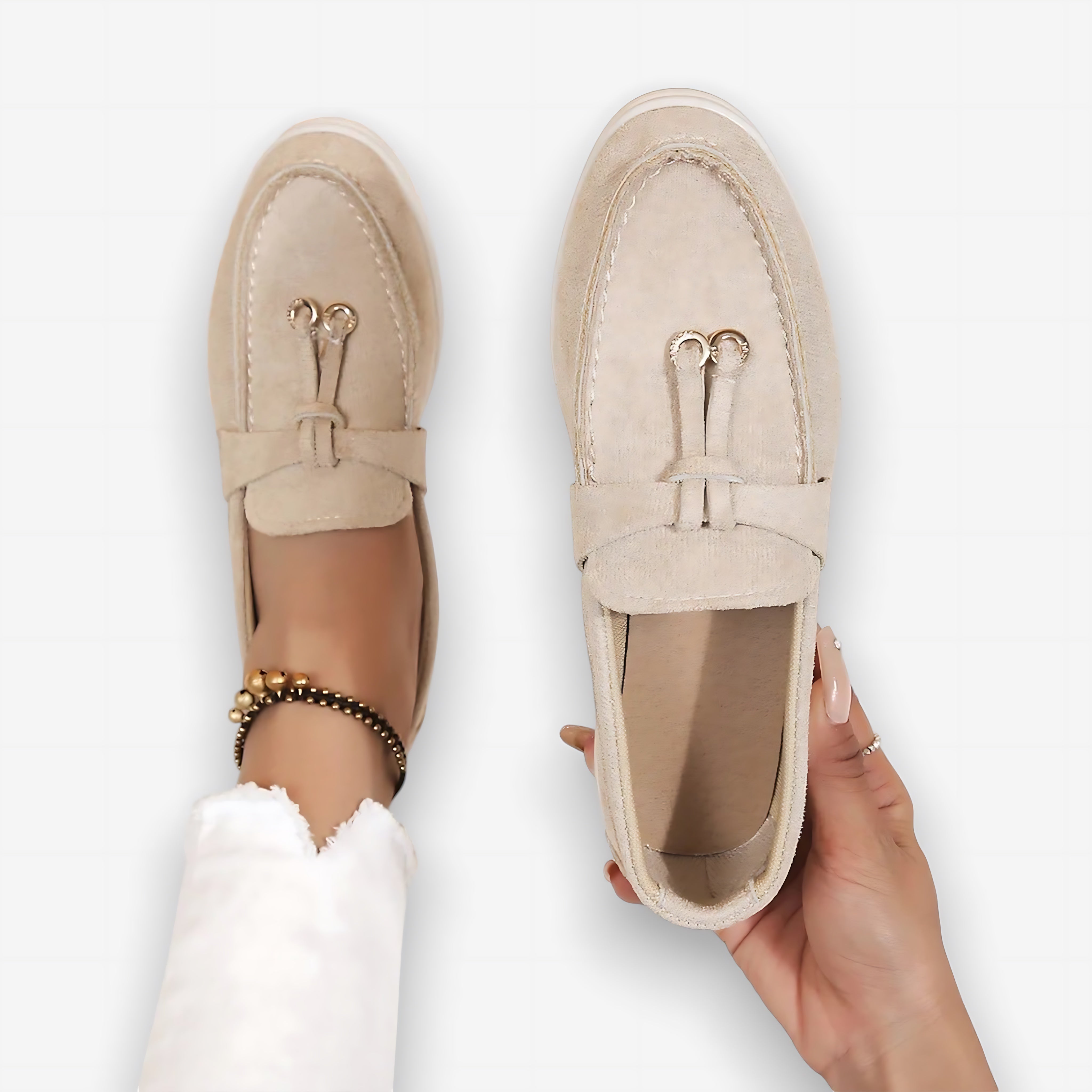 Evelyn – Canvas Knot Slip On Loafers