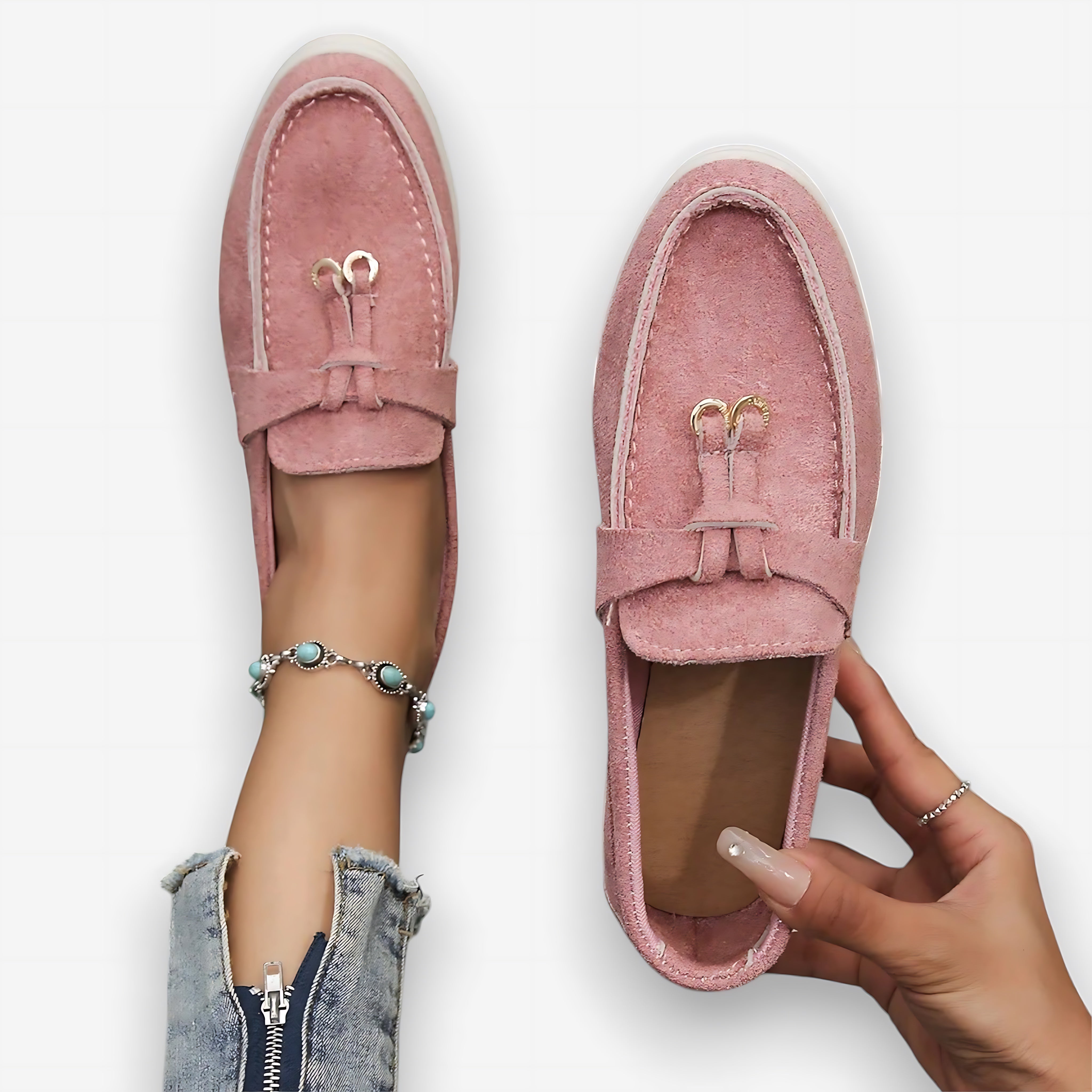 Evelyn – Canvas Knot Slip On Loafers